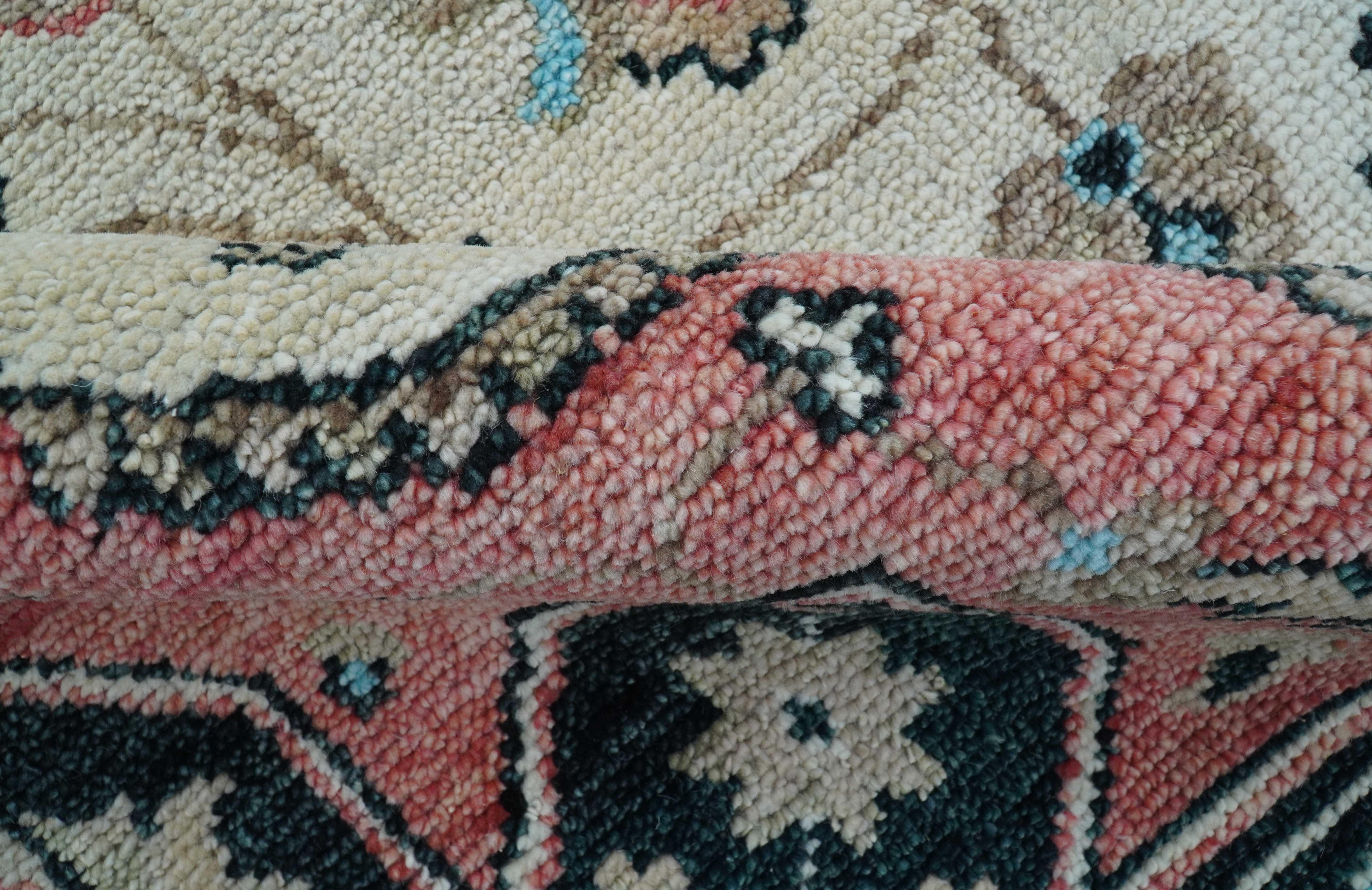 Allure Custom Made Turkish Design Beige Hand Knotted Wool Rug - Image 5
