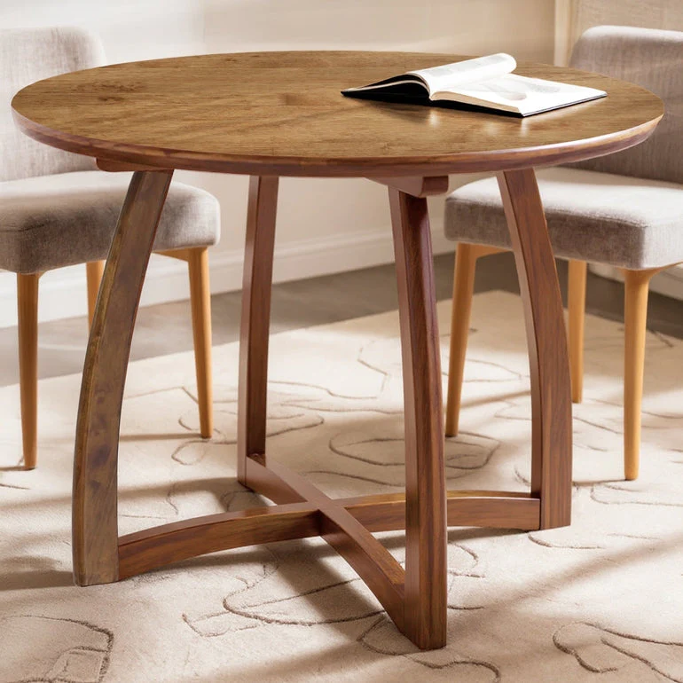 Alma 36 Inches Round Dining Table for 4, Mid-Century Modern Kitchen & Dining Room Tables