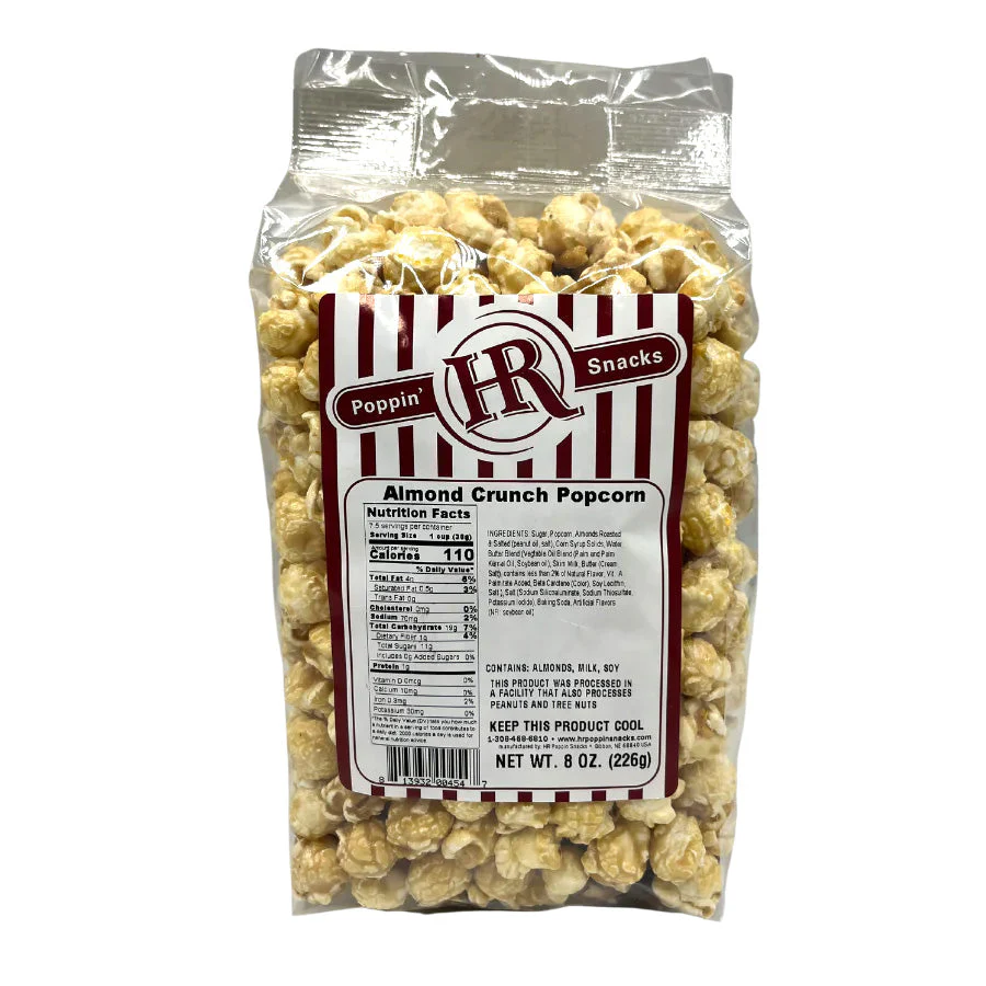Almond Crunch Popcorn | Pack of 2 | 8 oz | HR Poppin' Snacks - Image 2