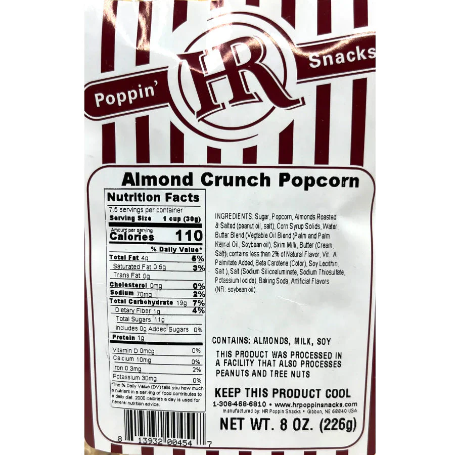 Almond Crunch Popcorn | Pack of 2 | 8 oz | HR Poppin' Snacks - Image 6