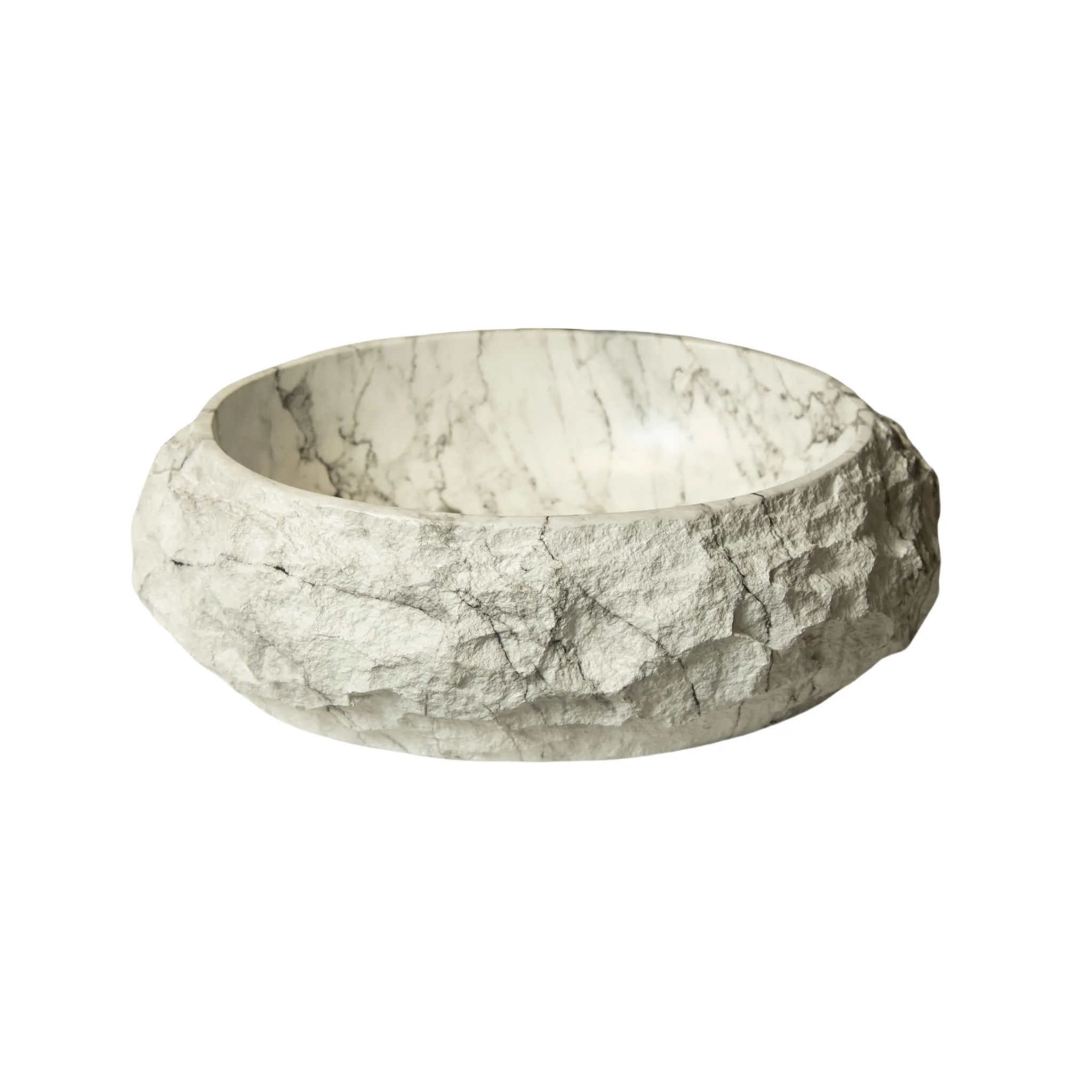 Alora 18-Inch Ivory Oval Bathroom Resin Vessel Basin Sink With Stone Pattern (SAK79130) - Image 4
