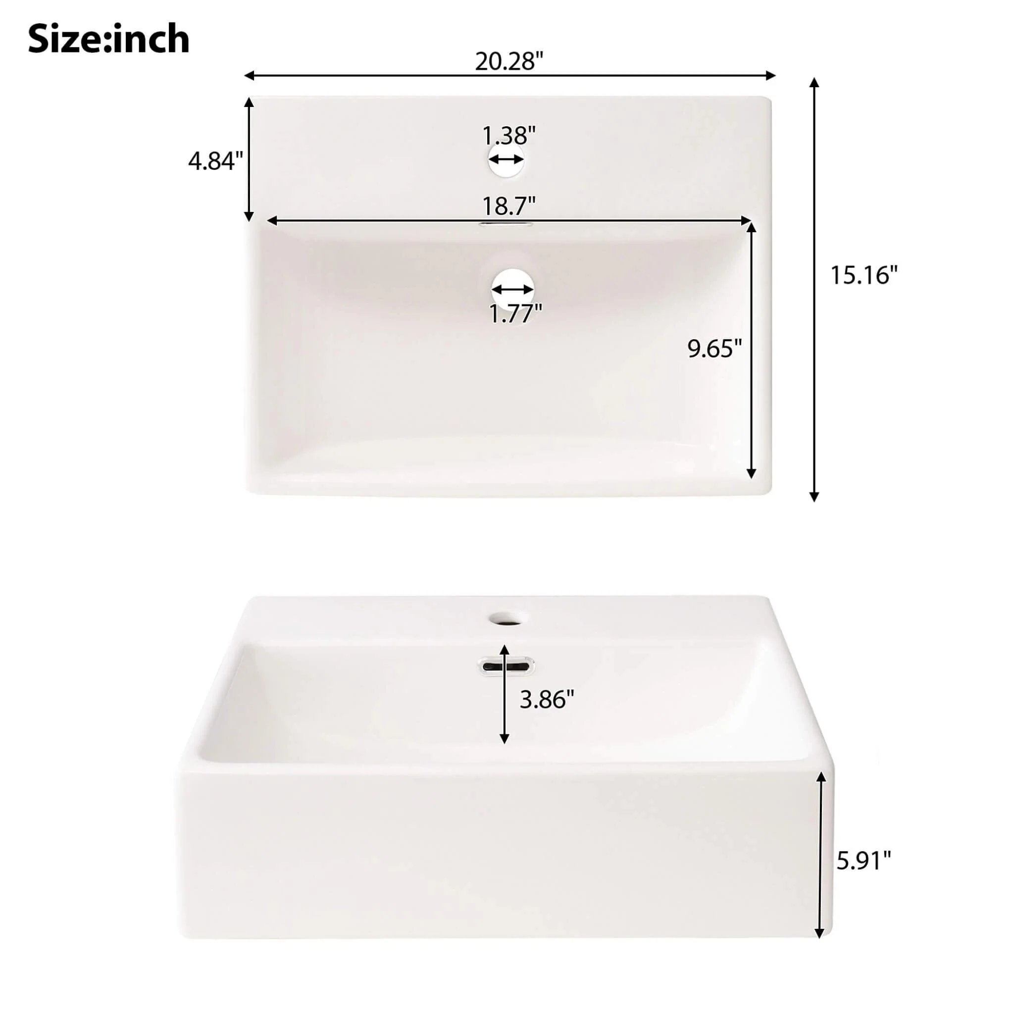 Alora 20-Inch Modern Bathroom Vanity With Ceramic Sink And Storage Cabinet (SAK39851) - Image 23