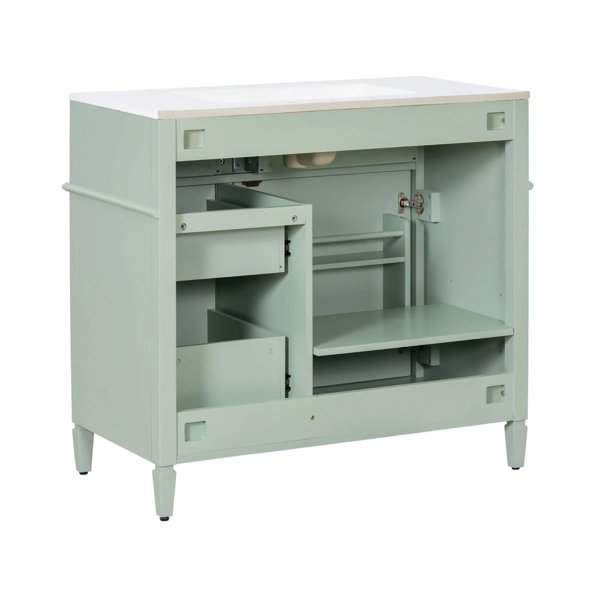 Alora 36-Inch Freestanding Bathroom Vanity With Ceramic Sink And Storage Cabinets [Faucet Not Included] (SAK86310) - Image 14