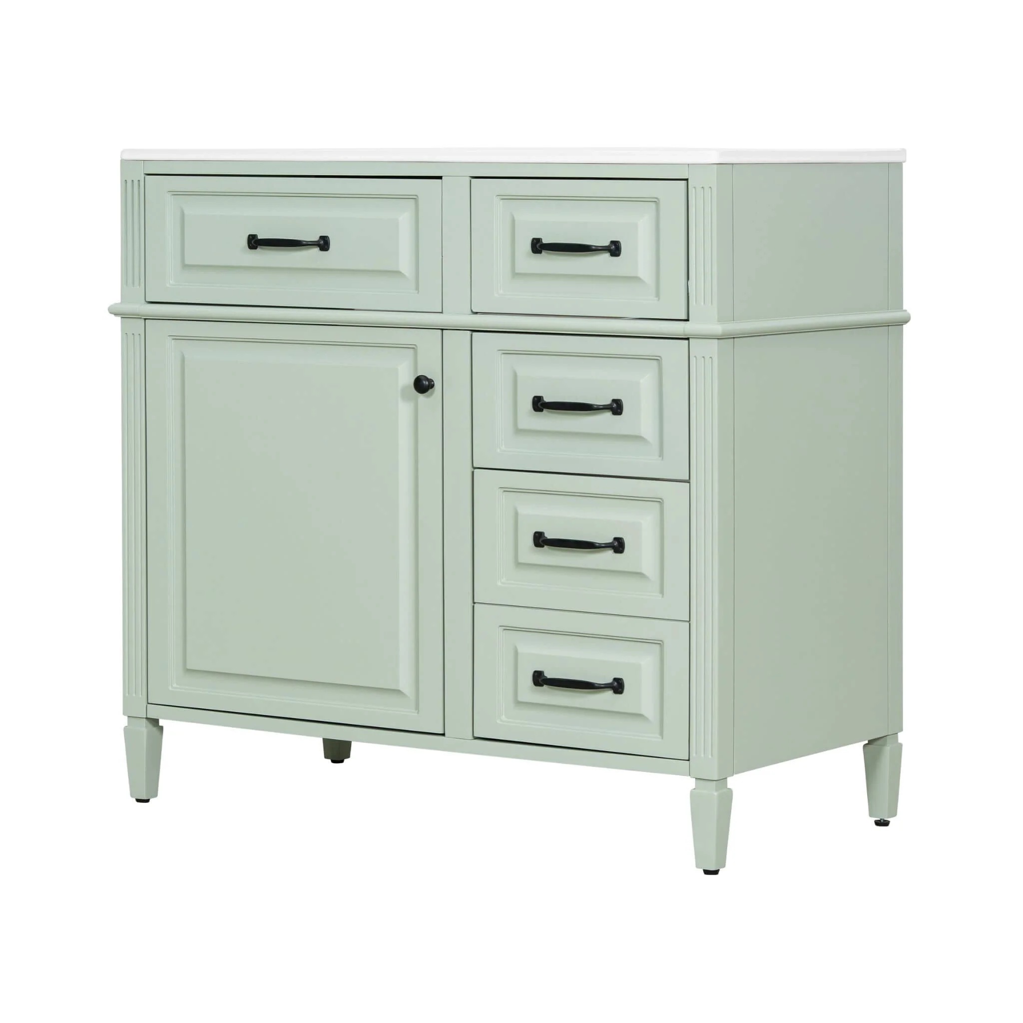 Alora 36-Inch Freestanding Bathroom Vanity With Ceramic Sink And Storage Cabinets [Faucet Not Included] (SAK86310) - Image 16