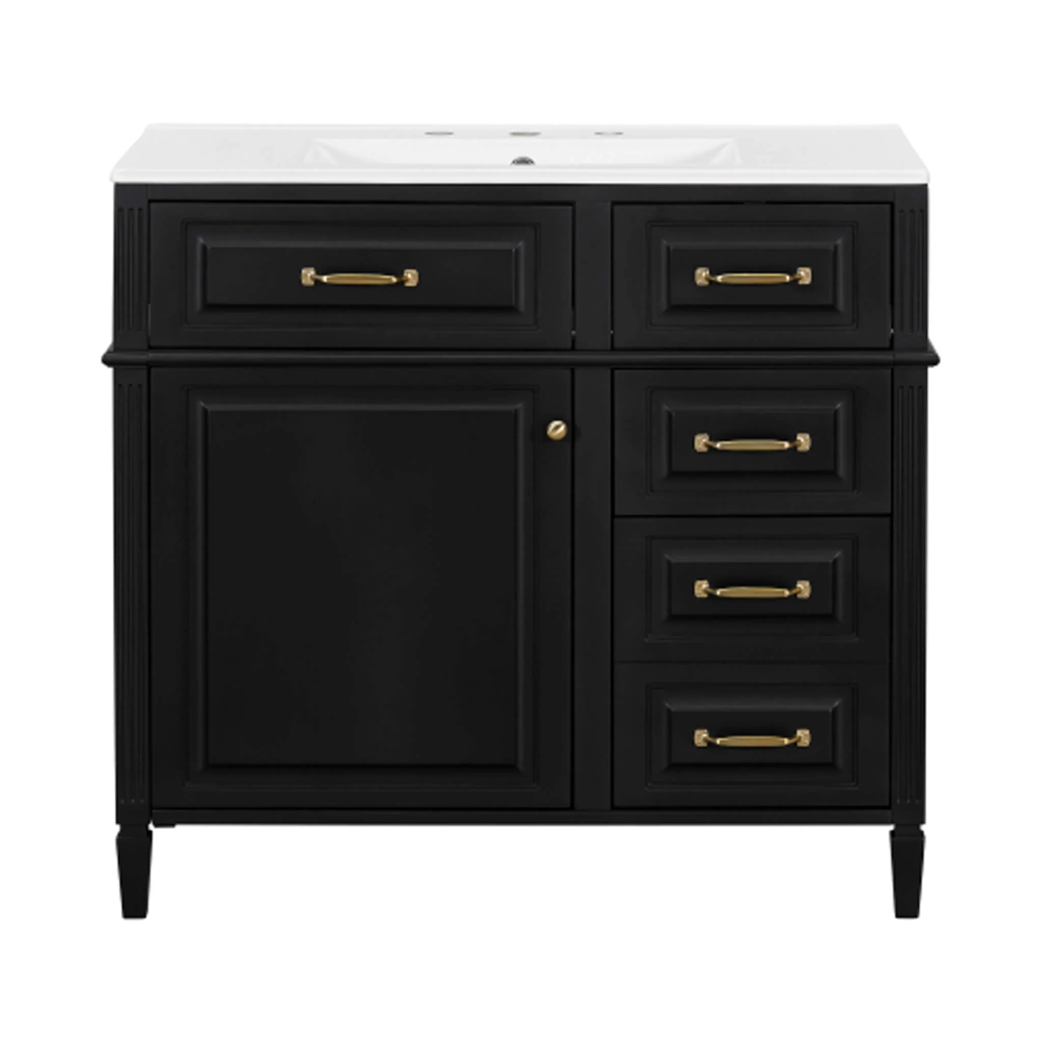 Alora 36-Inch Freestanding Bathroom Vanity With Ceramic Sink And Storage Cabinets [Faucet Not Included] (SAK86310) - Image 21