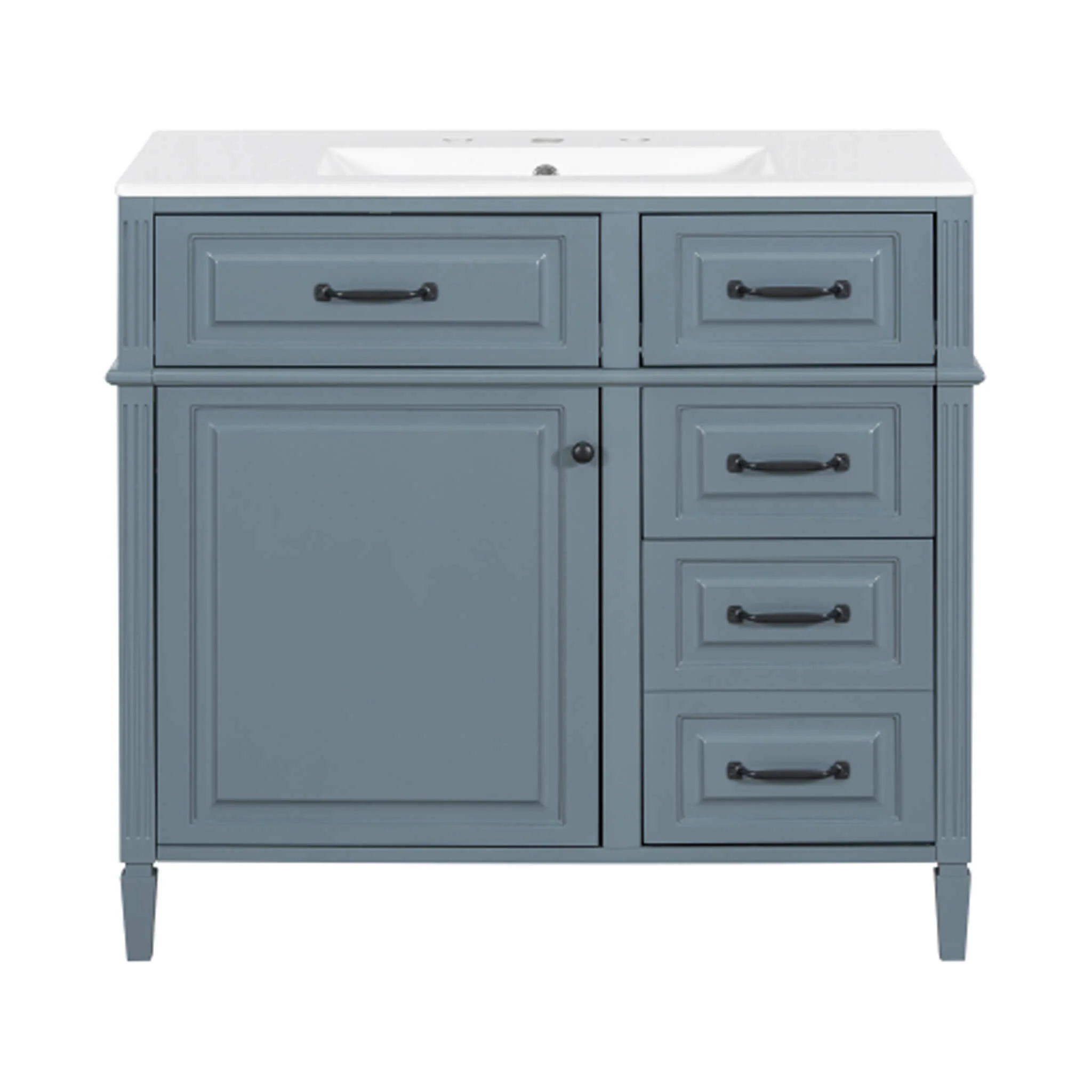 Alora 36-Inch Freestanding Bathroom Vanity With Ceramic Sink And Storage Cabinets [Faucet Not Included] (SAK86310) - Image 22
