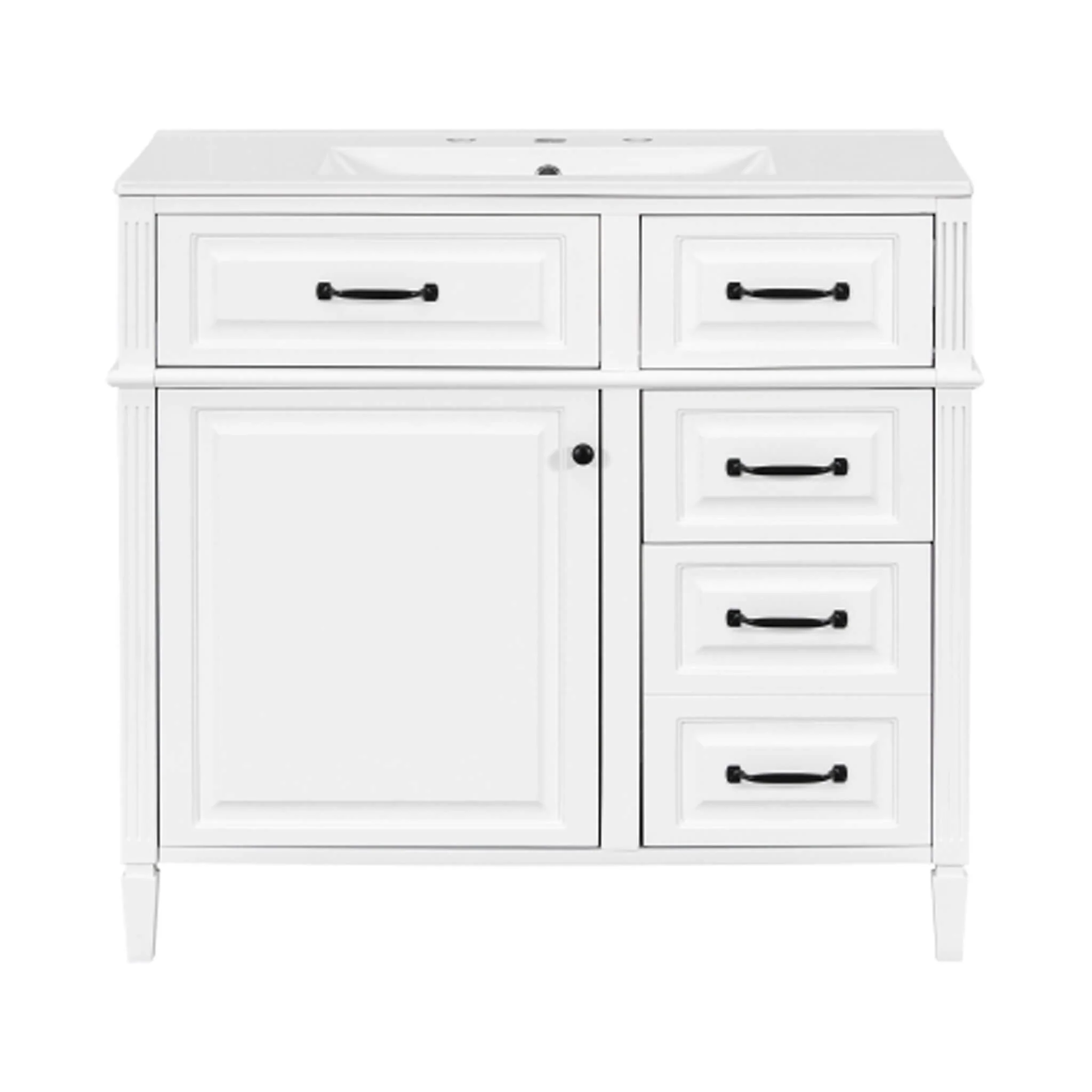 Alora 36-Inch Freestanding Bathroom Vanity With Ceramic Sink And Storage Cabinets [Faucet Not Included] (SAK86310) - Image 23