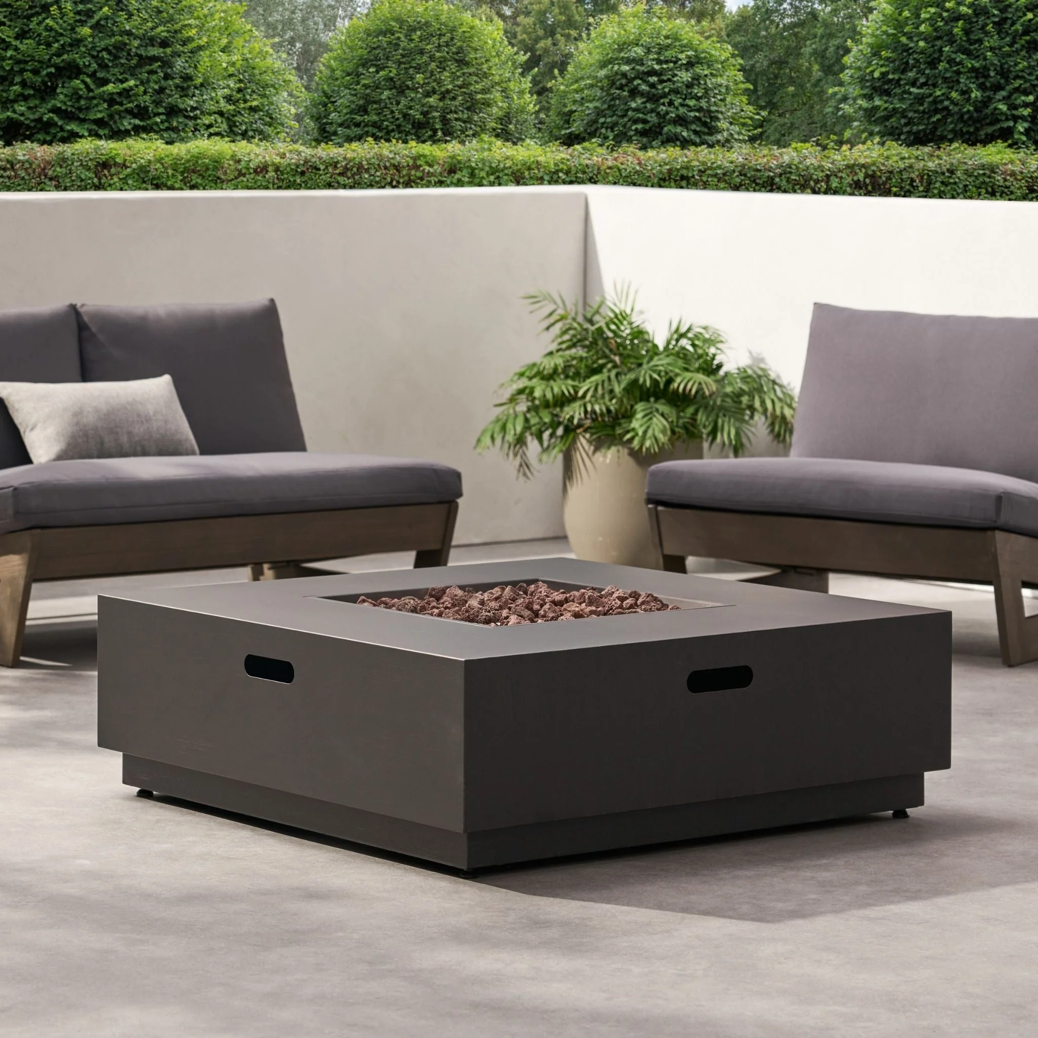 Alora 40-Inch 50K BTU Modern Outdoor Square Iron Backyard Patio Fire Pit (SAK31635) - Image 11