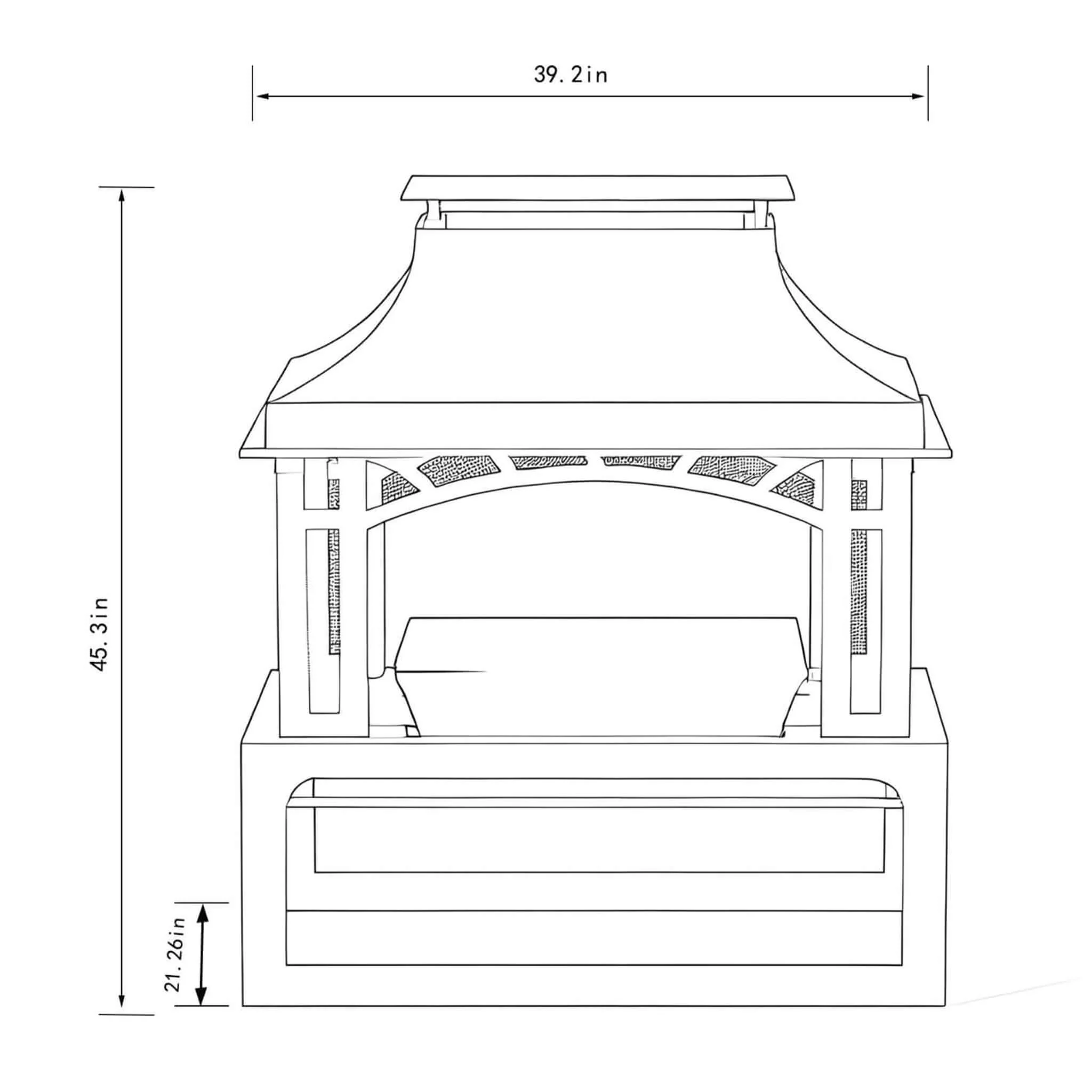 Alora 40-Inch Outdoor Steel Wood-Burning Backyard Fireplace Fire Pit (SAK45758) - Image 12
