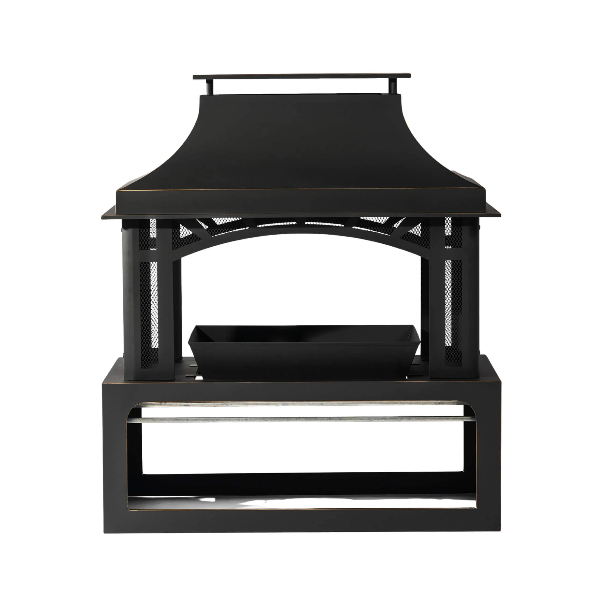 Alora 40-Inch Outdoor Steel Wood-Burning Backyard Fireplace Fire Pit (SAK45758) - Image 3