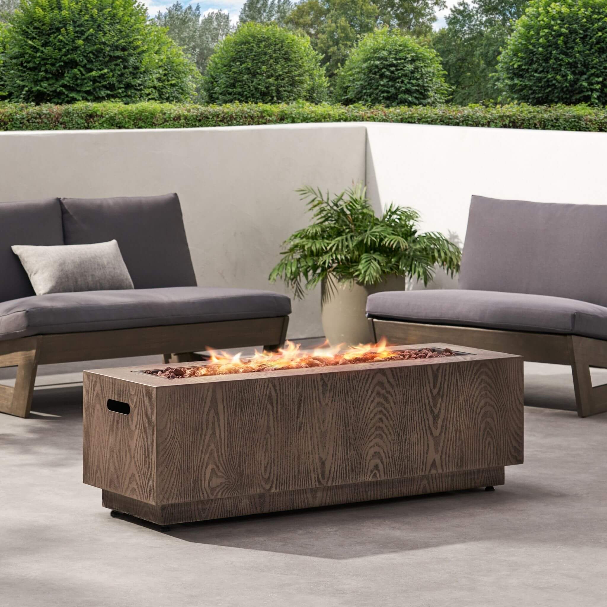 Alora 48-Inch Modern 50K BTU Outdoor Rectangular Propane Gas Fire Pit With Lava Rocks (SAK82521) - Image 4