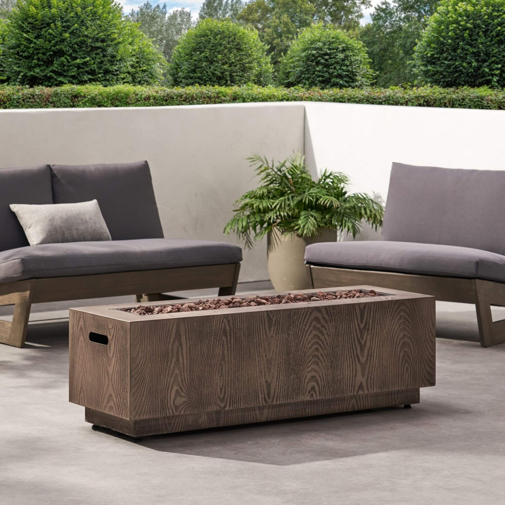 Alora 48-Inch Modern 50K BTU Outdoor Rectangular Propane Gas Fire Pit With Lava Rocks (SAK82521) - Image 8