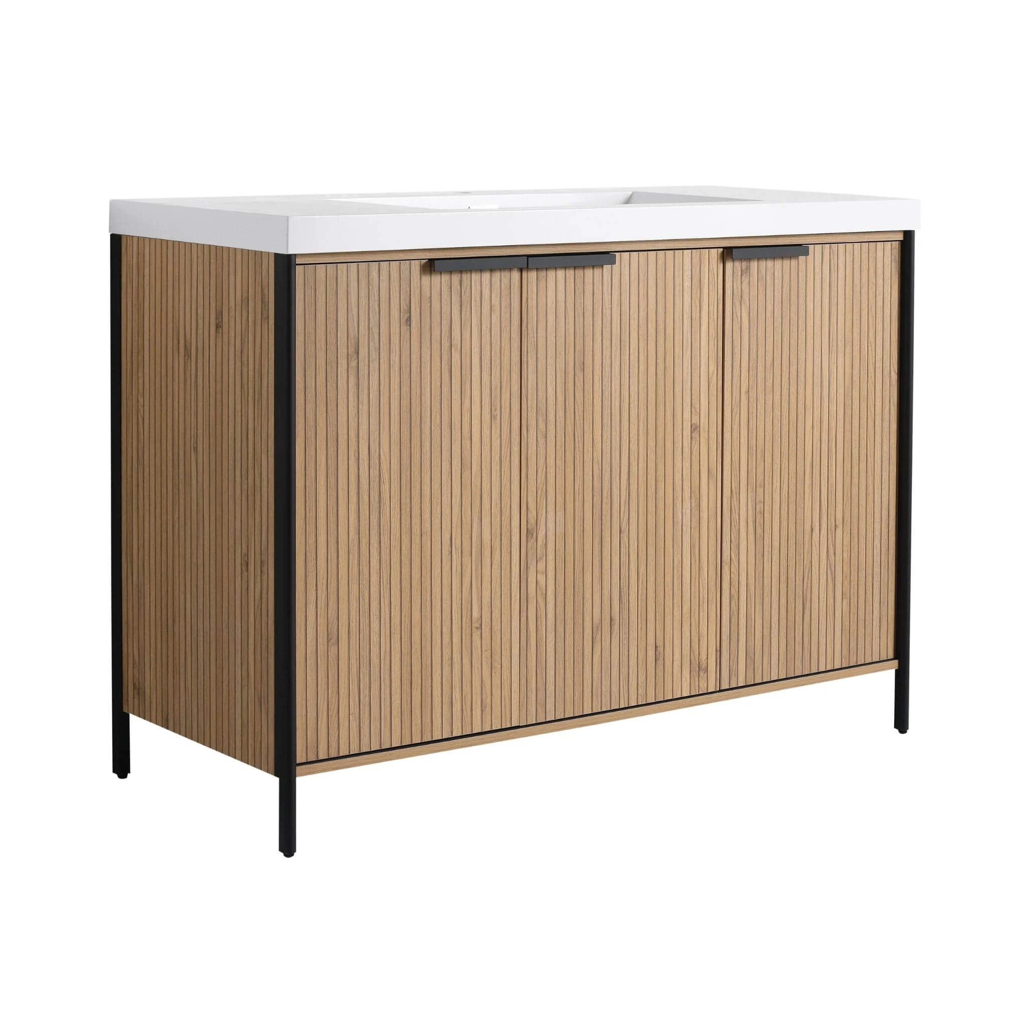 Alora 48-Inch Modern Light Coffee Freestanding Vanity With Resin Sink (SAK71630) - Image 11