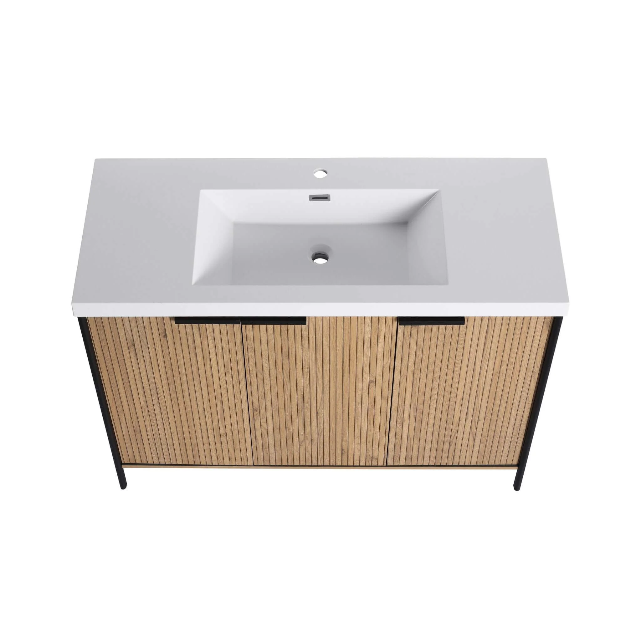 Alora 48-Inch Modern Light Coffee Freestanding Vanity With Resin Sink (SAK71630) - Image 12
