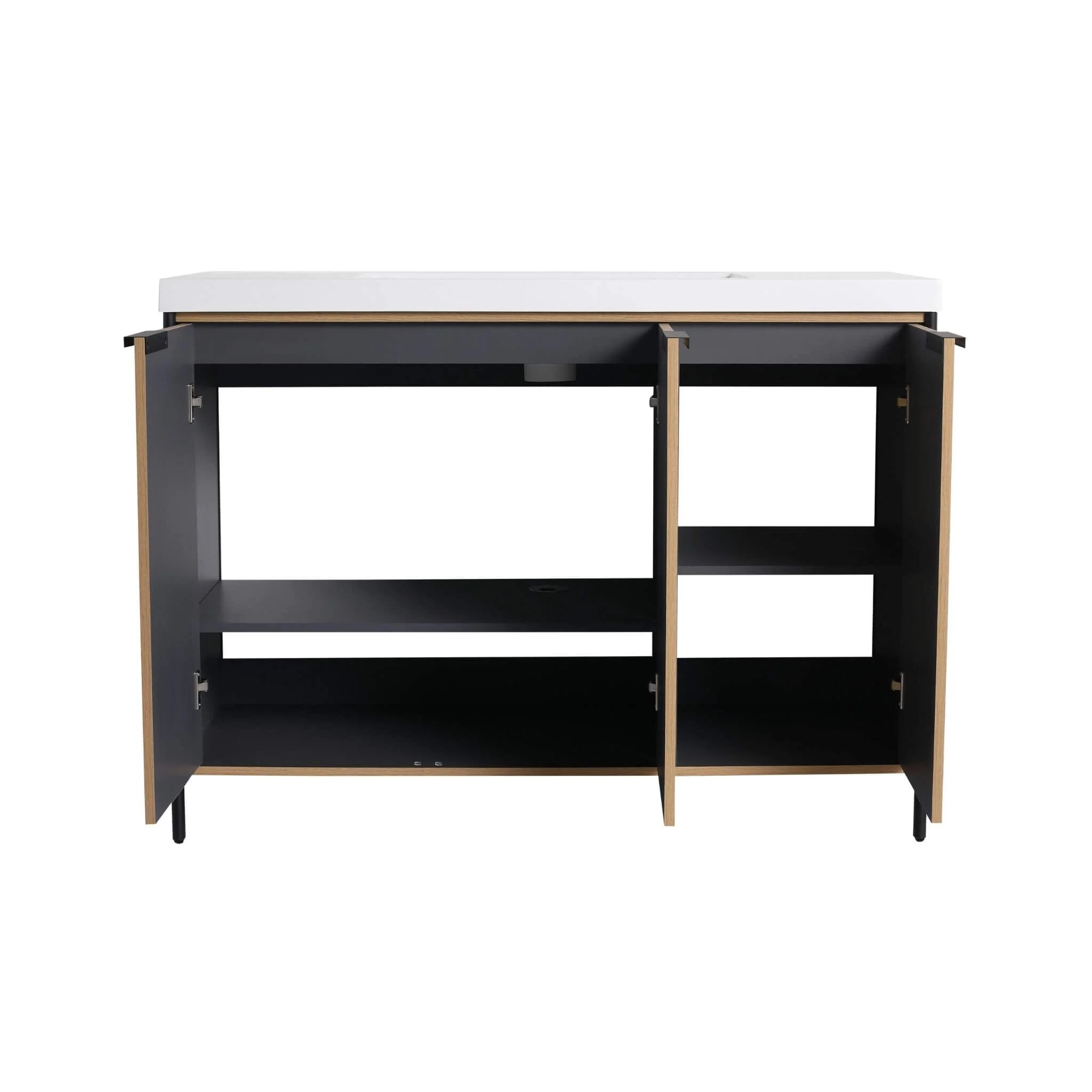 Alora 48-Inch Modern Light Coffee Freestanding Vanity With Resin Sink (SAK71630) - Image 15