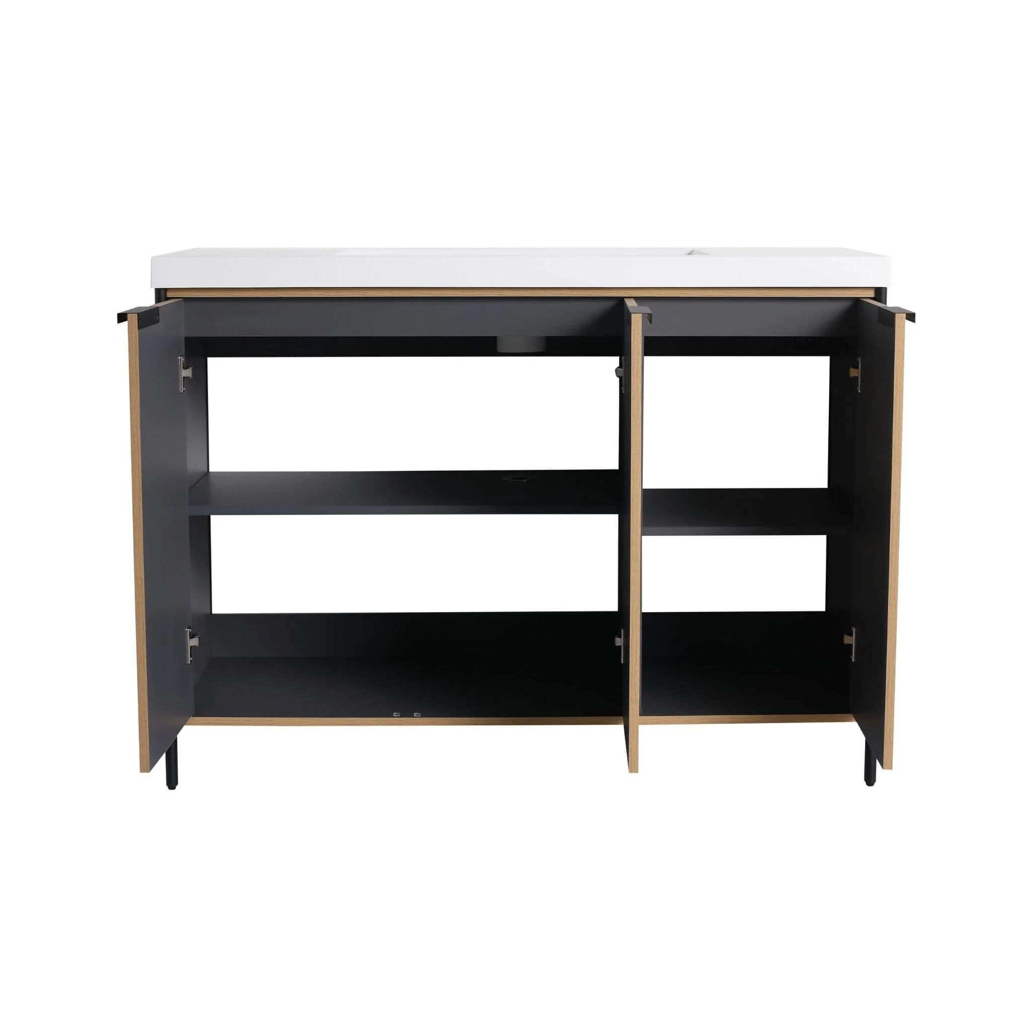 Alora 48-Inch Modern Light Coffee Freestanding Vanity With Resin Sink (SAK71630) - Image 16