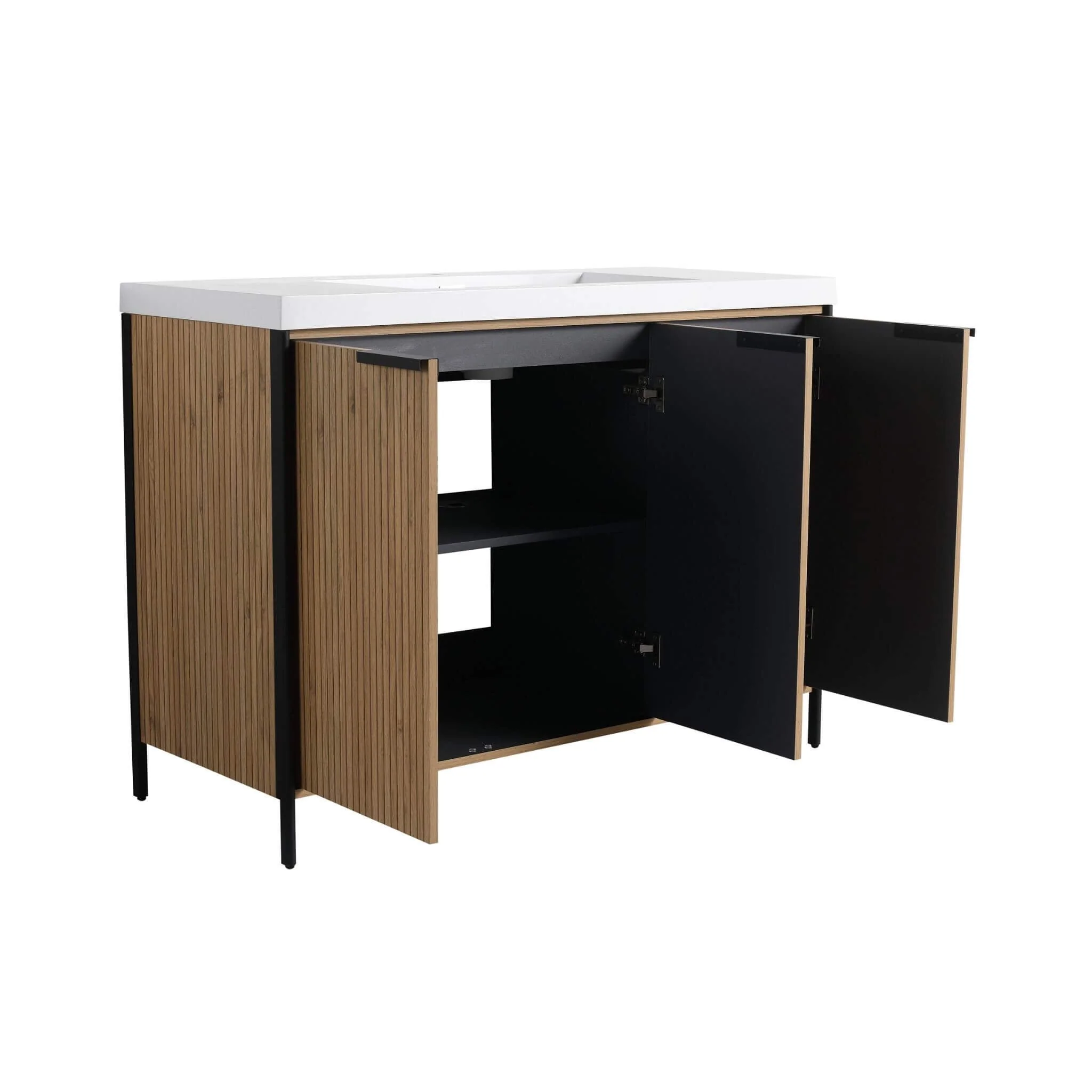 Alora 48-Inch Modern Light Coffee Freestanding Vanity With Resin Sink (SAK71630) - Image 17