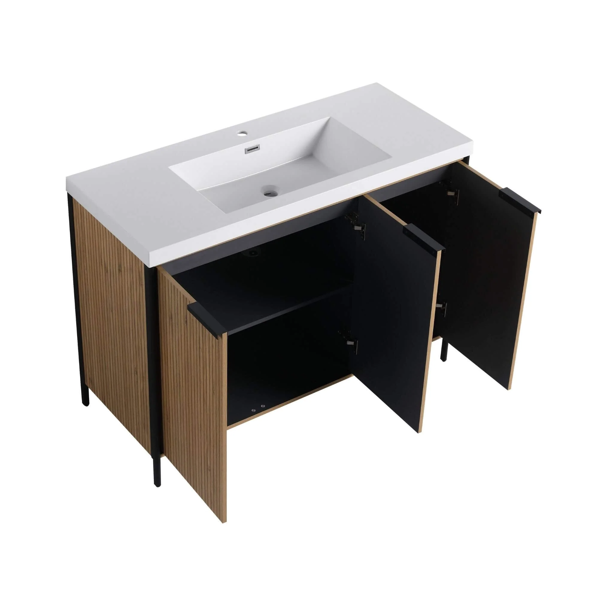 Alora 48-Inch Modern Light Coffee Freestanding Vanity With Resin Sink (SAK71630) - Image 18