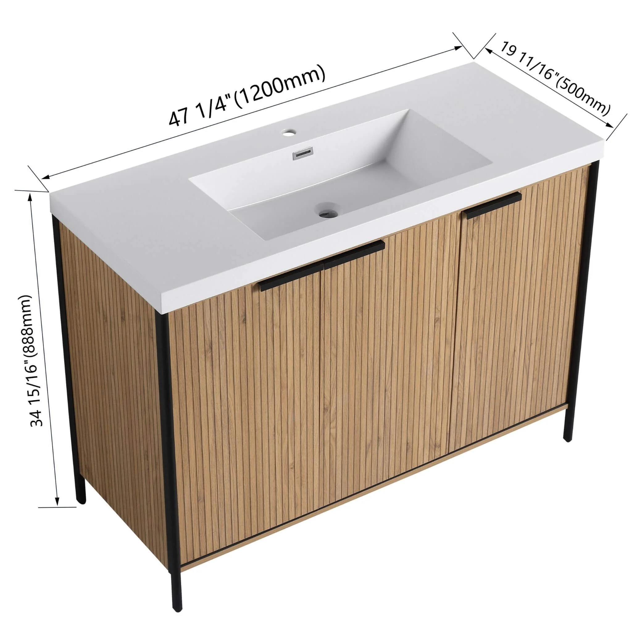 Alora 48-Inch Modern Light Coffee Freestanding Vanity With Resin Sink (SAK71630) - Image 22