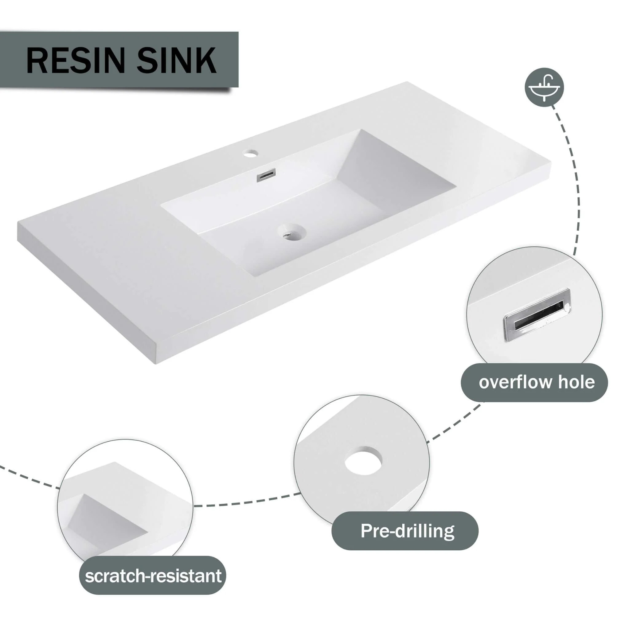 Alora 48-Inch Modern Light Coffee Freestanding Vanity With Resin Sink (SAK71630) - Image 5