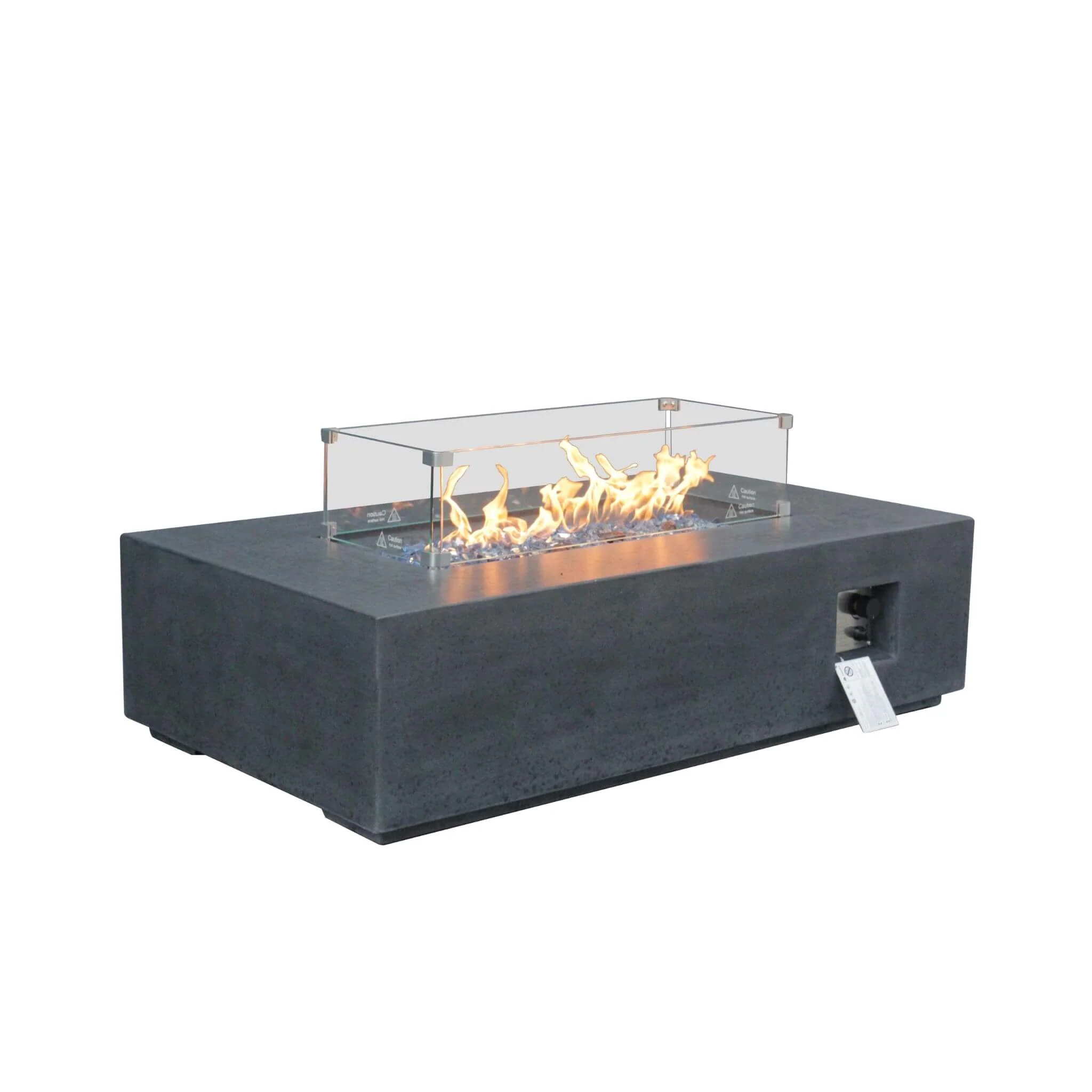 Alora 52-Inch Portable Concrete Rectangular Propane Fire Pit Table With Repair Kit (SAK52304) - Image 4