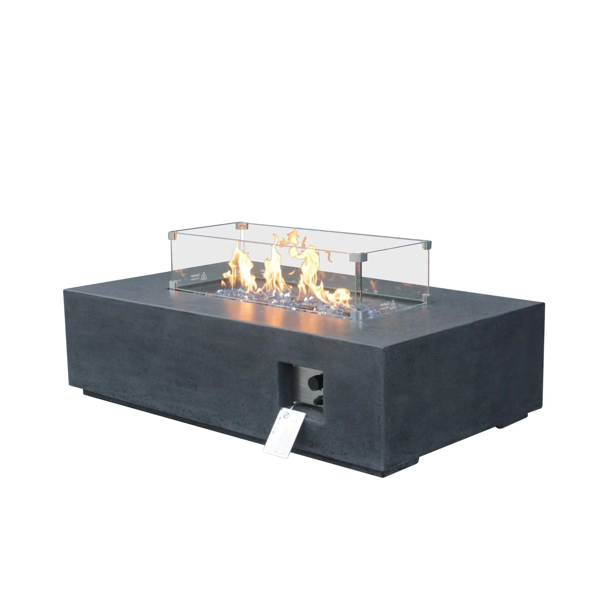 Alora 52-Inch Portable Concrete Rectangular Propane Fire Pit Table With Repair Kit (SAK52304) - Image 7