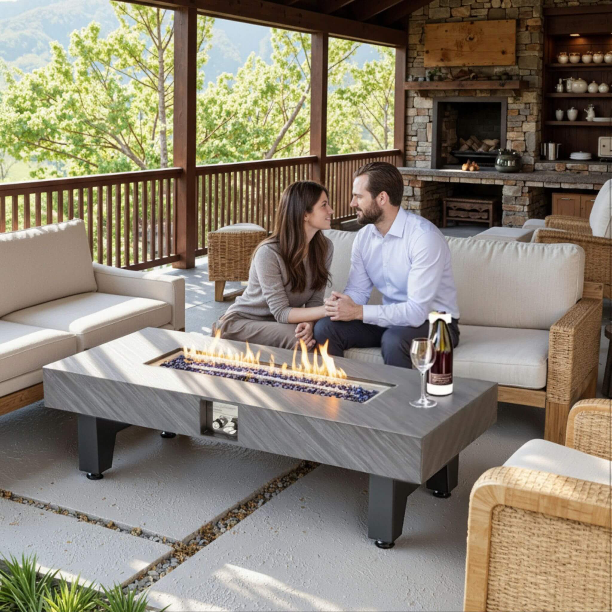 Alora 54-Inch Modern Outdoor Propane Fire Pit Table With Waterproof Cover (SAK42628) - Image 13