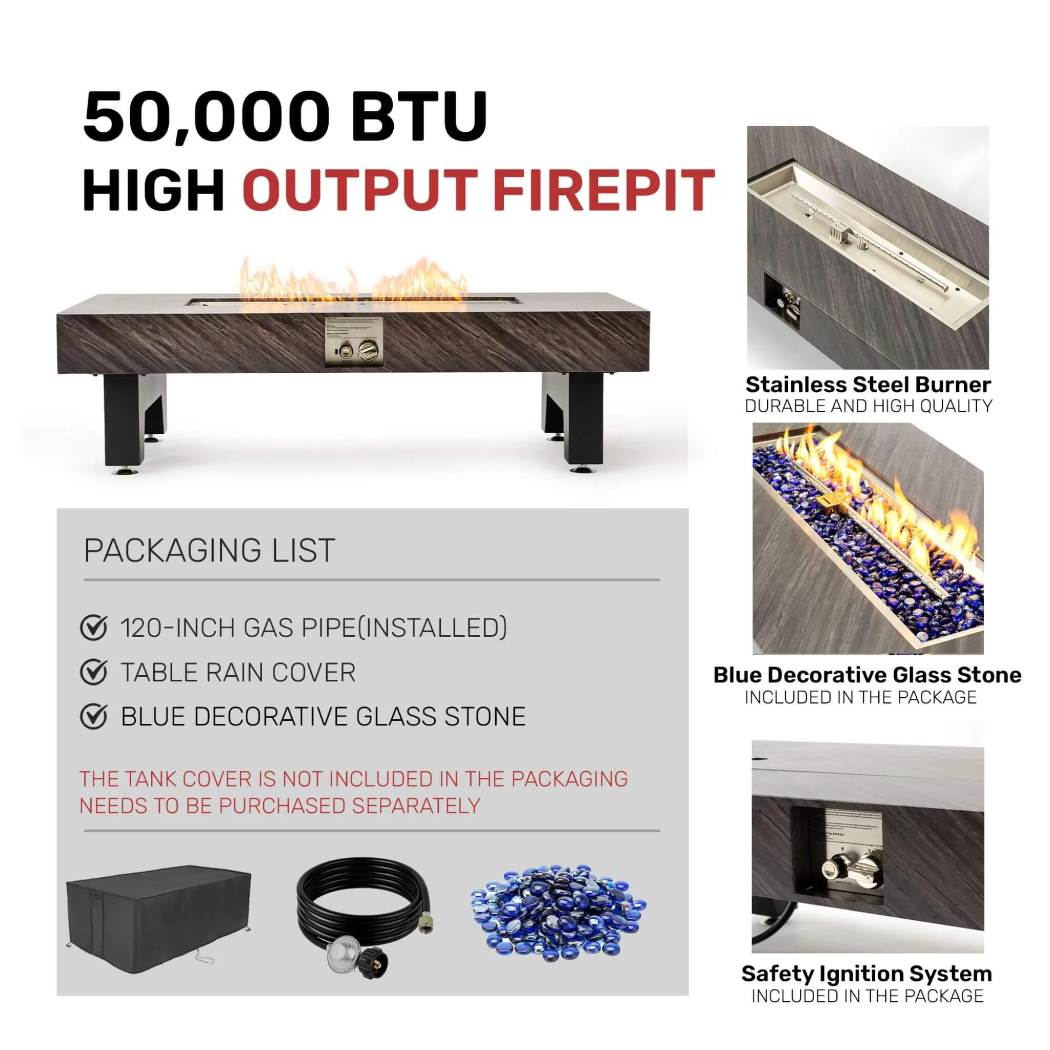 Alora 54-Inch Modern Outdoor Propane Fire Pit Table With Waterproof Cover (SAK42628) - Image 25