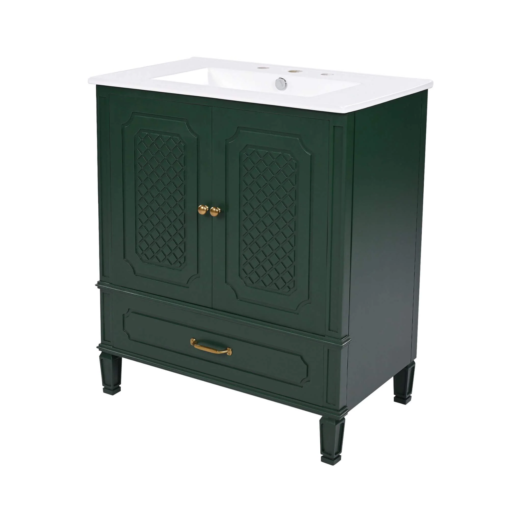 Alora 60-Inch Green Vintage Double Sink Vanity With Cabinets And Drawers (SAK19524) - Image 3