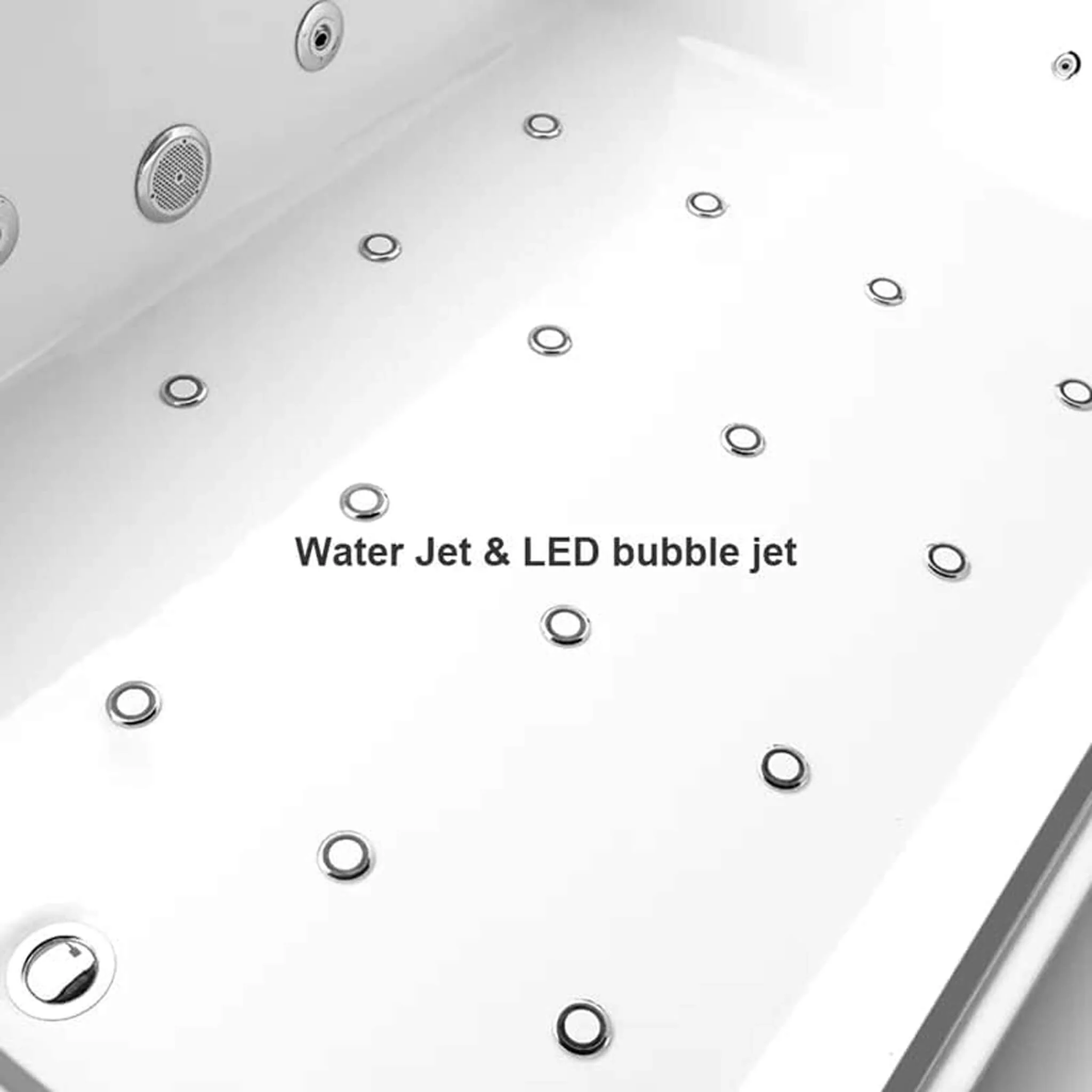 Alora Solstice 71-Inch Luxury 2-Person Acrylic Whirlpool Tub With LED Lights Jets And Faucet (SAK91752) - Image 4