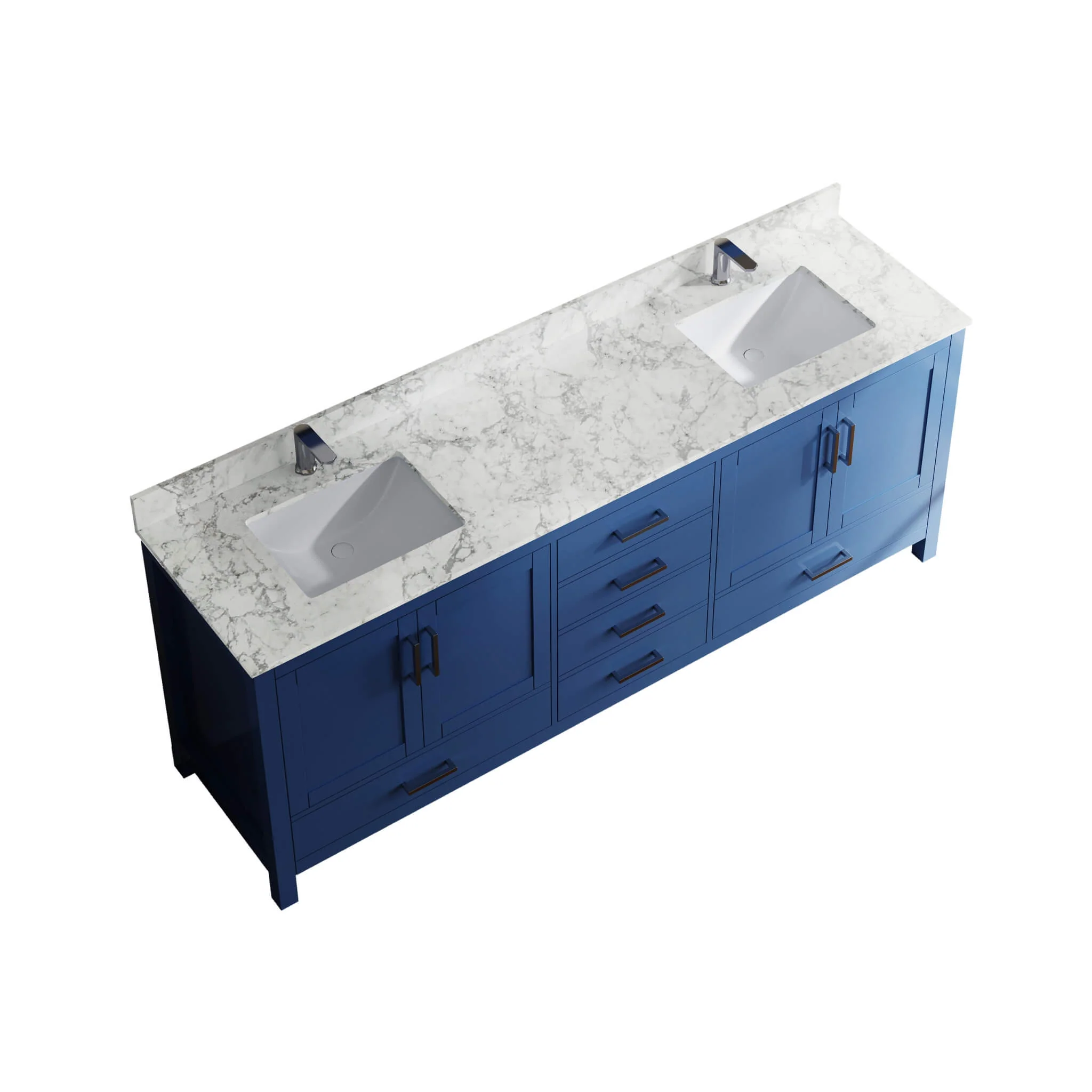 Alora 83-Inch Blue Modern Double Sink Freestanding Bathroom Vanity (SAK19761) - Image 3