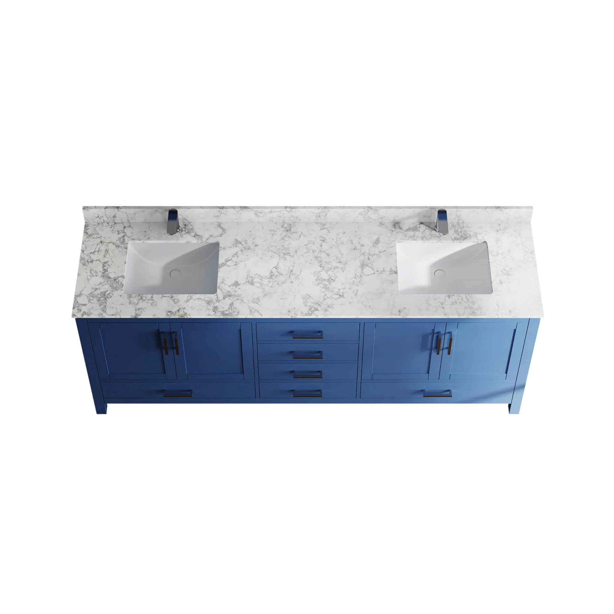 Alora 83-Inch Blue Modern Double Sink Freestanding Bathroom Vanity (SAK19761) - Image 4
