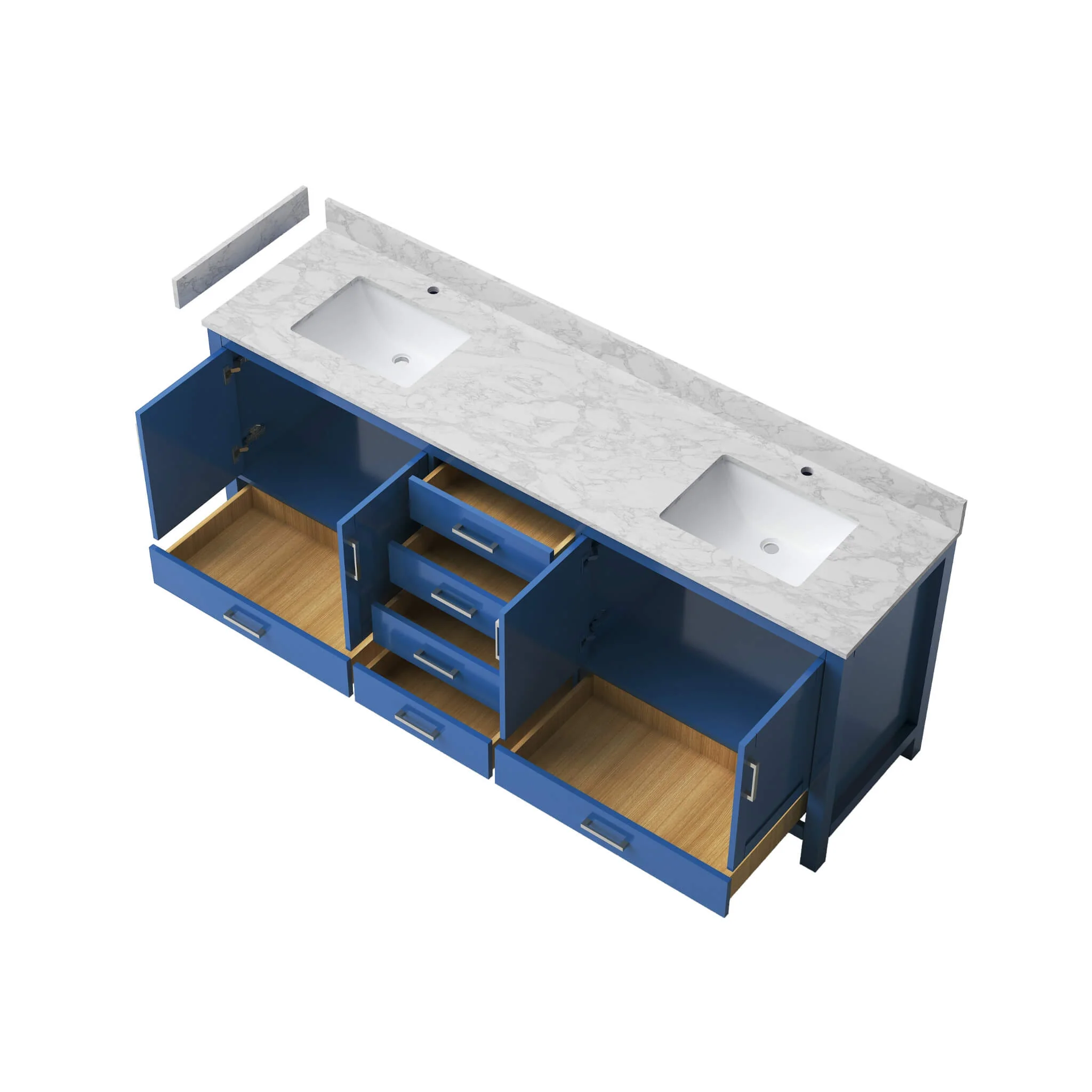 Alora 83-Inch Blue Modern Double Sink Freestanding Bathroom Vanity (SAK19761) - Image 5