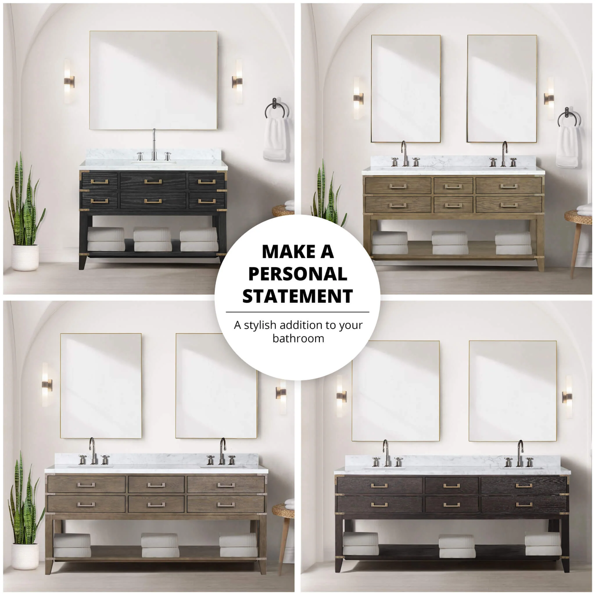 Alora 84-Inch Black Oak Double Bathroom Vanity With White Quartz Top (SAK43761) - Image 6