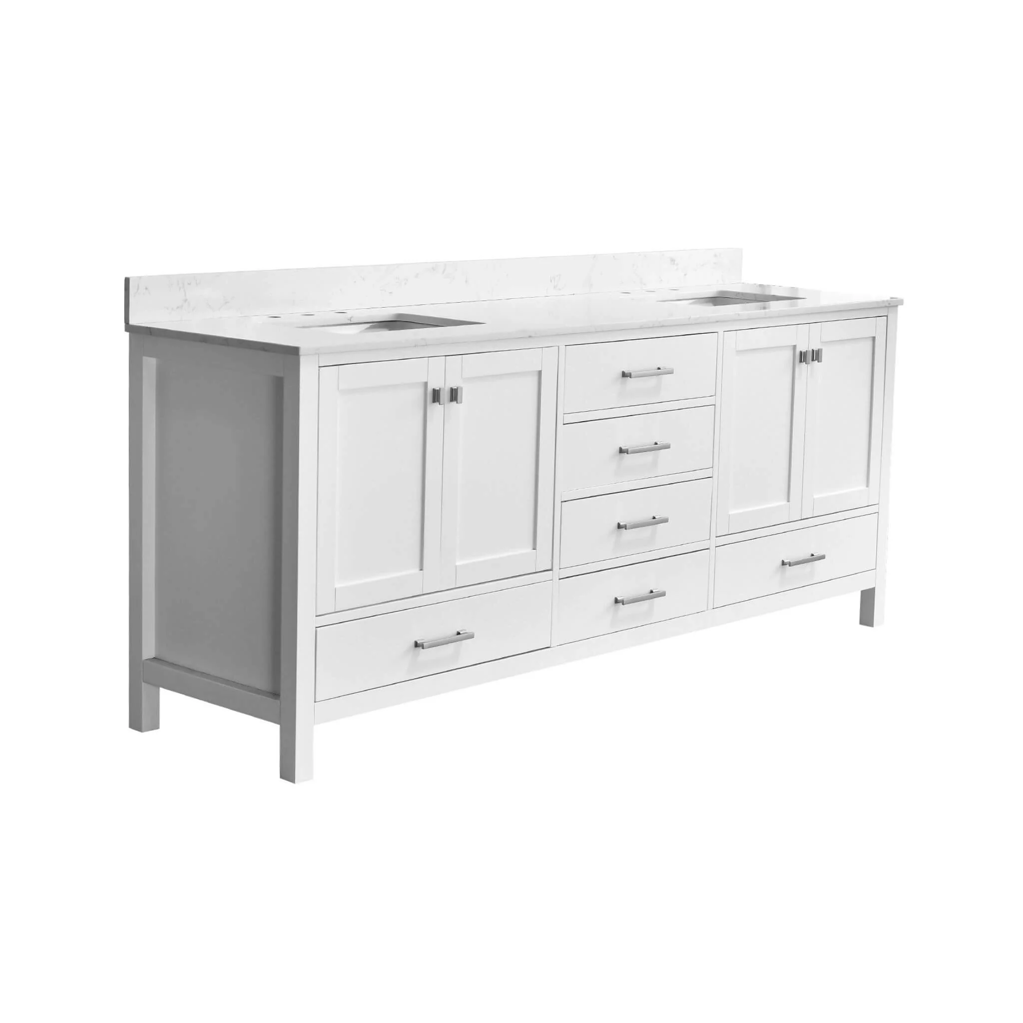 Alora 84-Inch Double Basin Freestanding Bathroom Vanity With Solid Wood Frame [No Faucet] (SAK81794) - Image 5