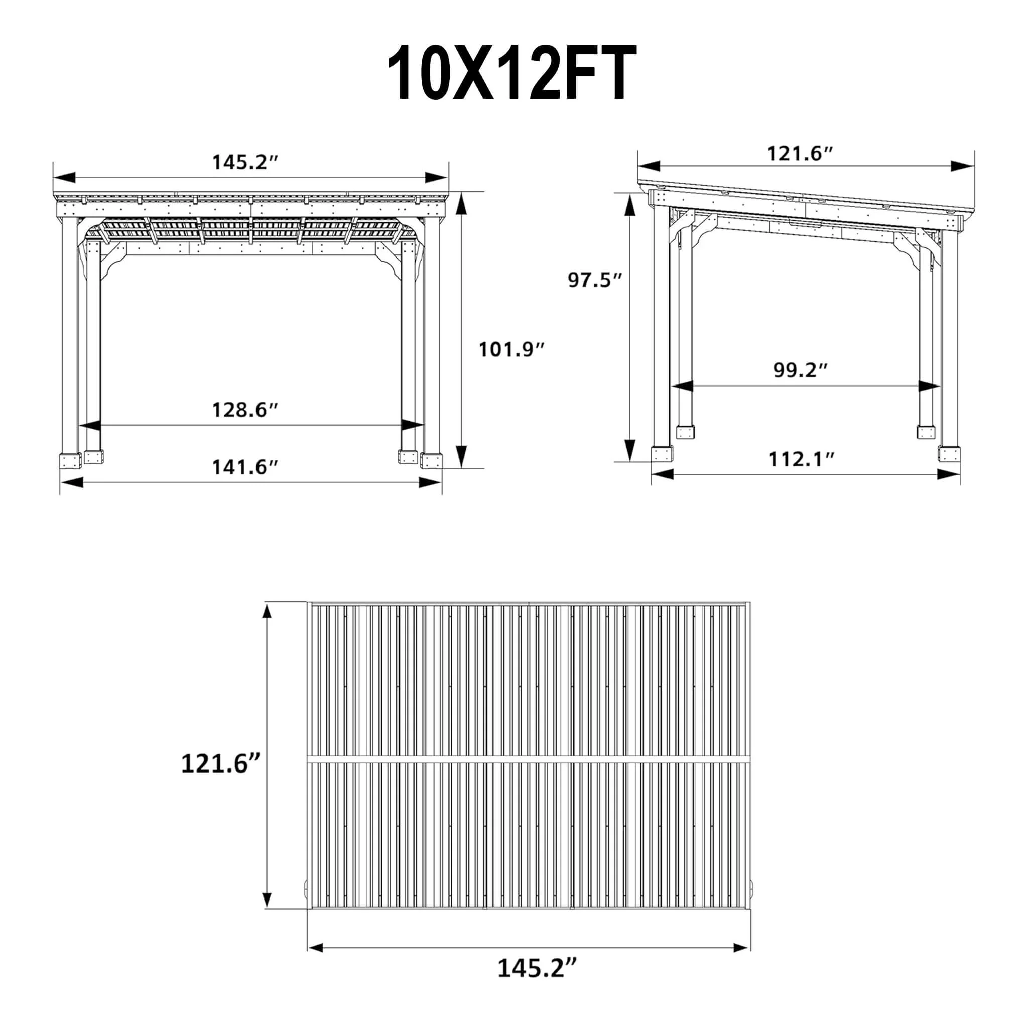 Alora Heavy-Duty Premium Wooden Grill Gazebo With Sloped Metal Roof (SAK61583) - Image 16