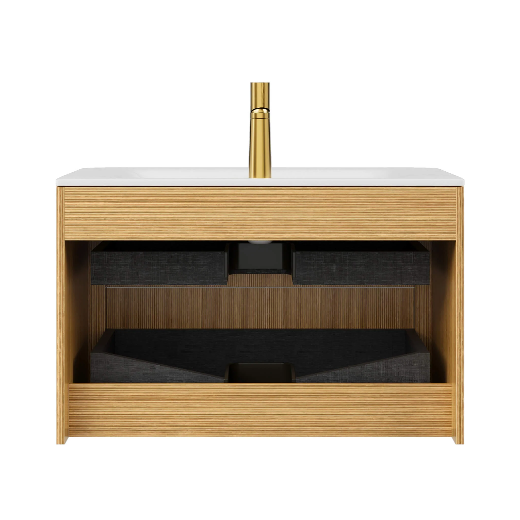 Alora Luxury 30/36-Inch Sintered Stone Floating Bathroom Vanity With Sink (SAK62871) - Image 4