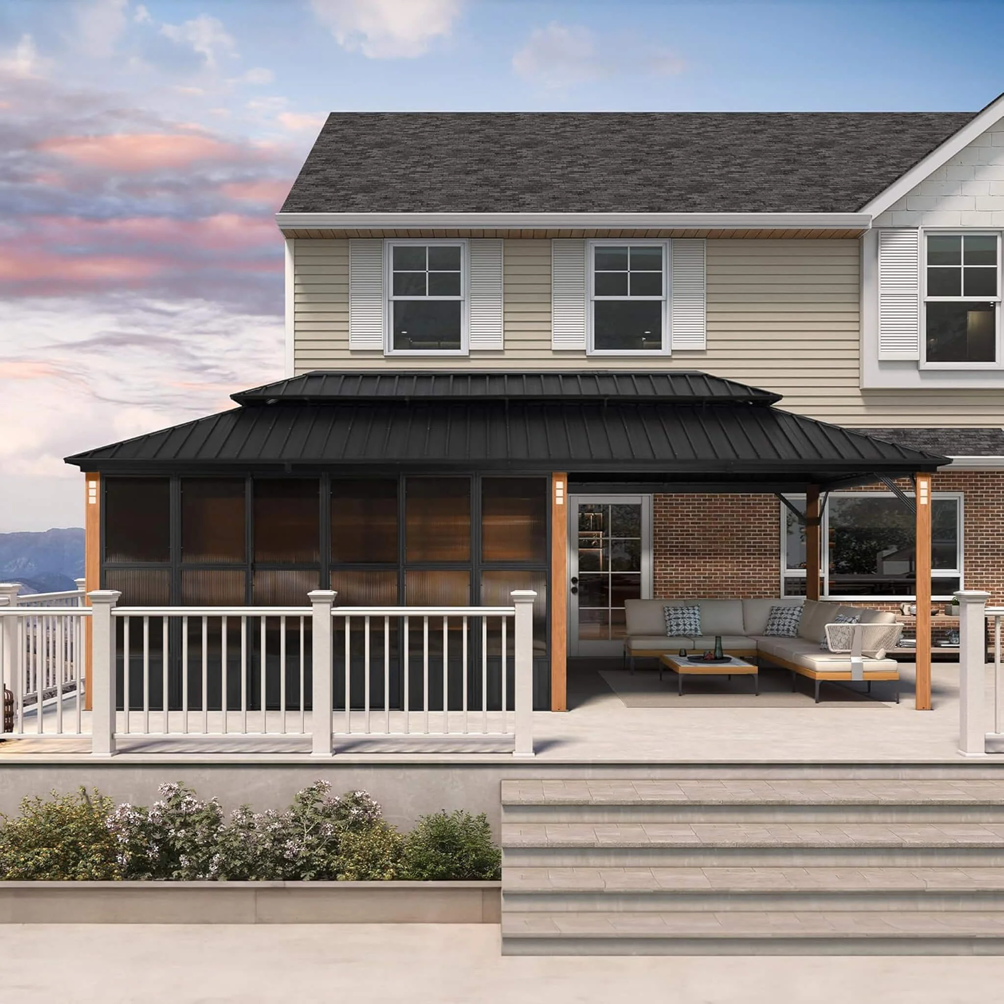 Alora Oasis Luxury Heavy-Duty Hardtop Sunroom With Aluminum Frame And LED Lights (SAK79102) - Image 15