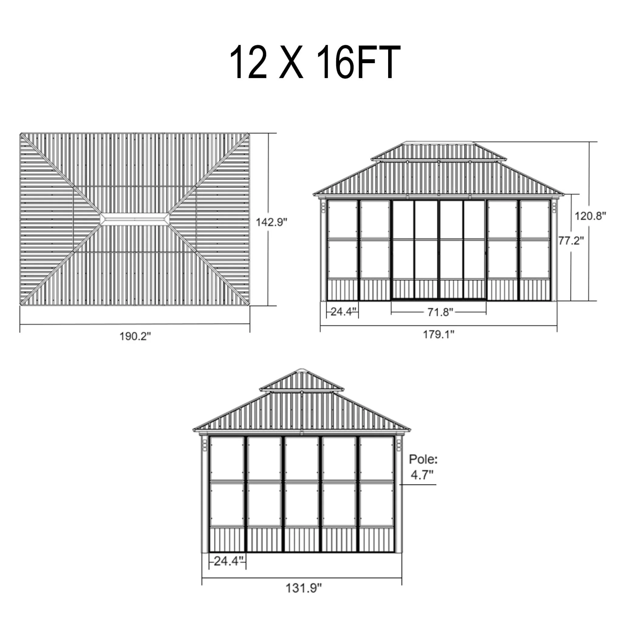 Alora Oasis Luxury Heavy-Duty Hardtop Sunroom With Aluminum Frame And LED Lights (SAK79102) - Image 19