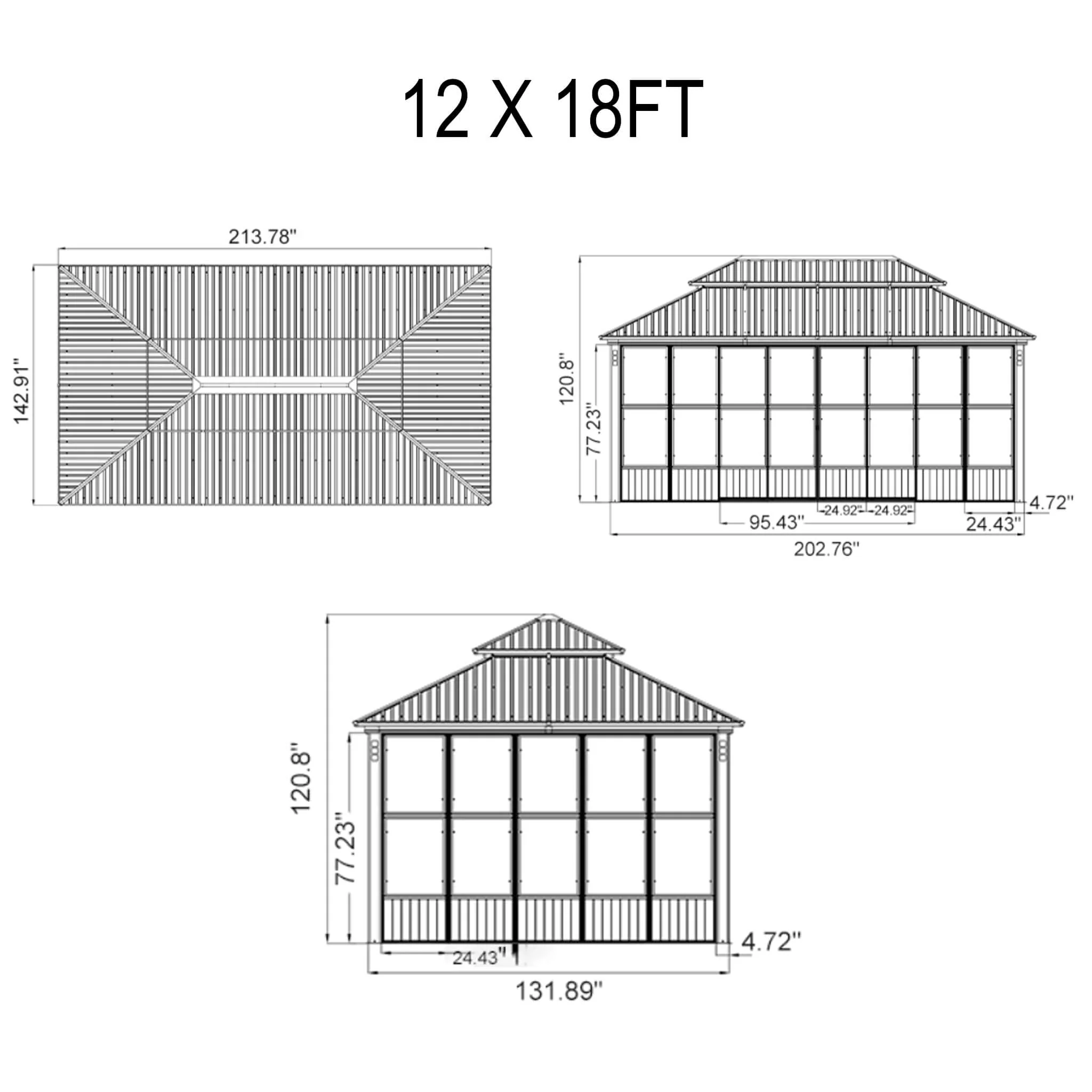 Alora Oasis Luxury Heavy-Duty Hardtop Sunroom With Aluminum Frame And LED Lights (SAK79102) - Image 20