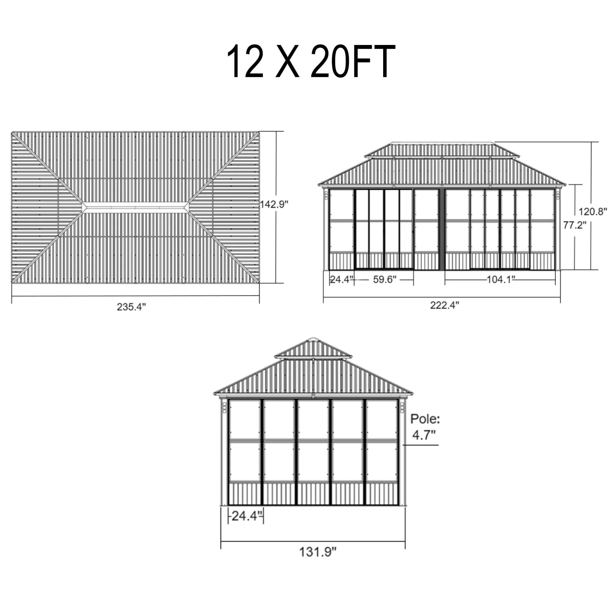 Alora Oasis Luxury Heavy-Duty Hardtop Sunroom With Aluminum Frame And LED Lights (SAK79102) - Image 21
