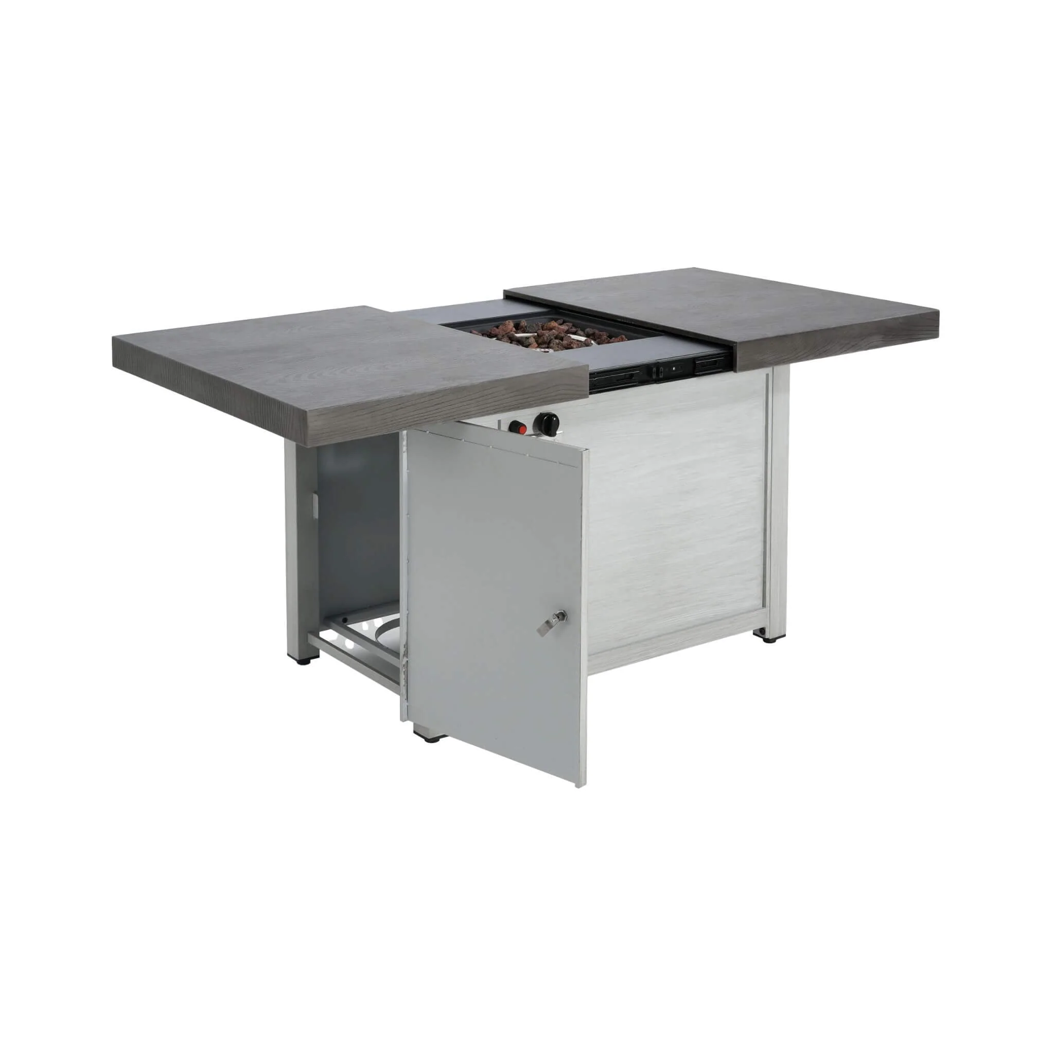 Alora Premium 50K BTU Rectangle Outdoor Aluminum Fire Pit Table (SAK70248) - Image 3