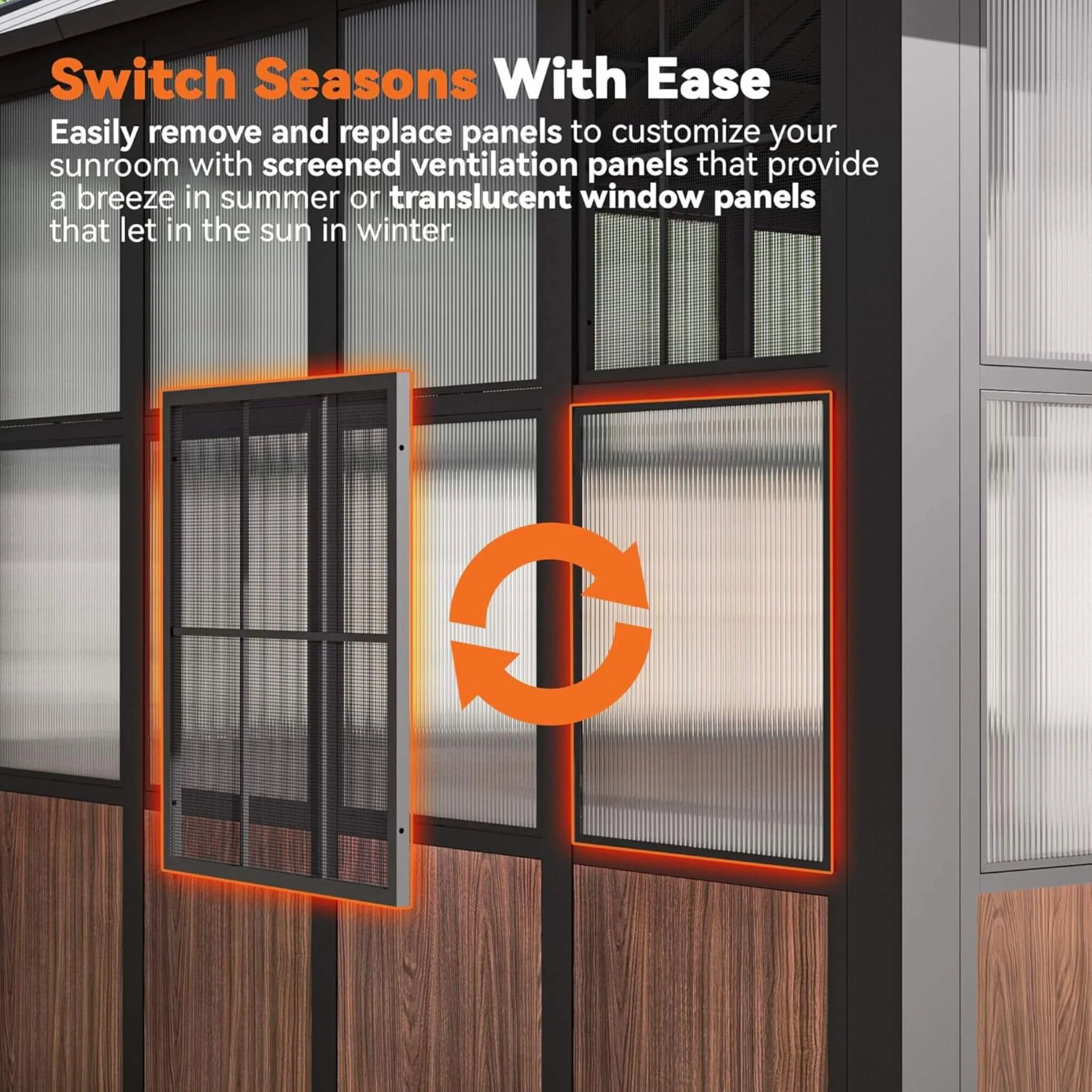 Alora Premium Hardtop Aluminum Sunroom Solarium With TV Mount And Sliding Doors (SAK60439) - Image 6