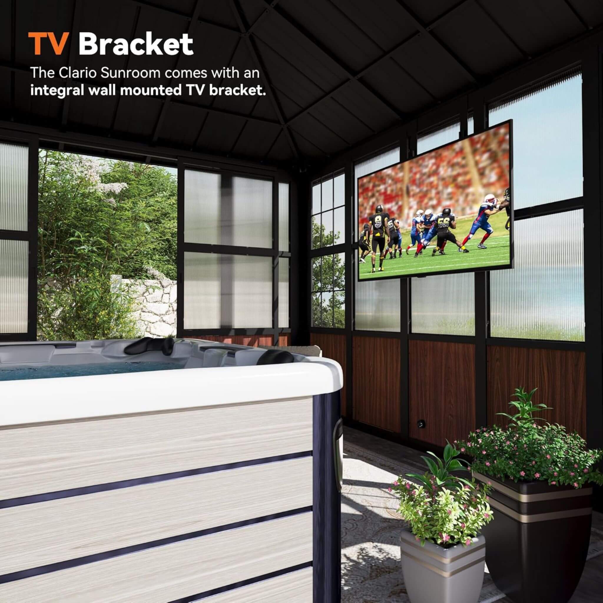 Alora Premium Hardtop Aluminum Sunroom Solarium With TV Mount And Sliding Doors (SAK60439) - Image 7