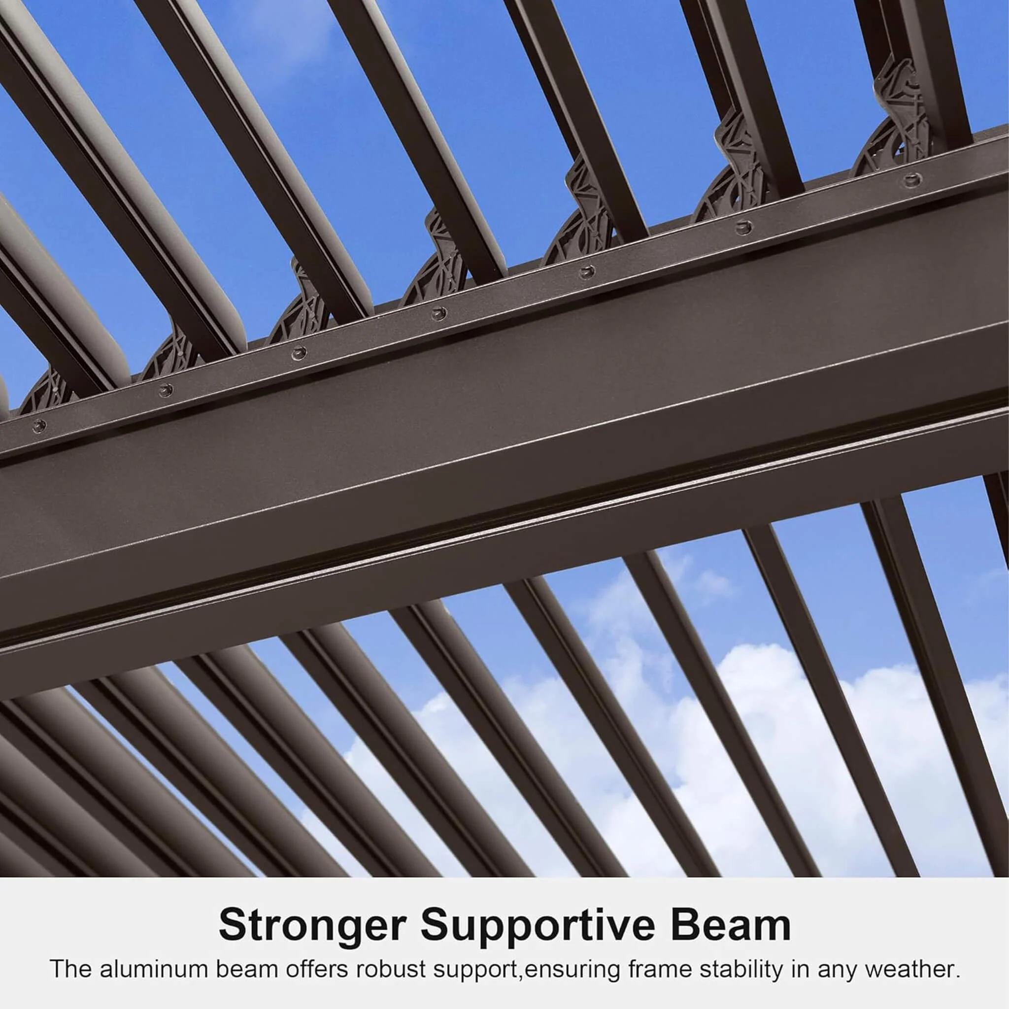 Alora Premium Outdoor Aluminum Louvered Patio Pergola With LED Lights [PERGOLA ONLY] (SAK24896) - Image 3