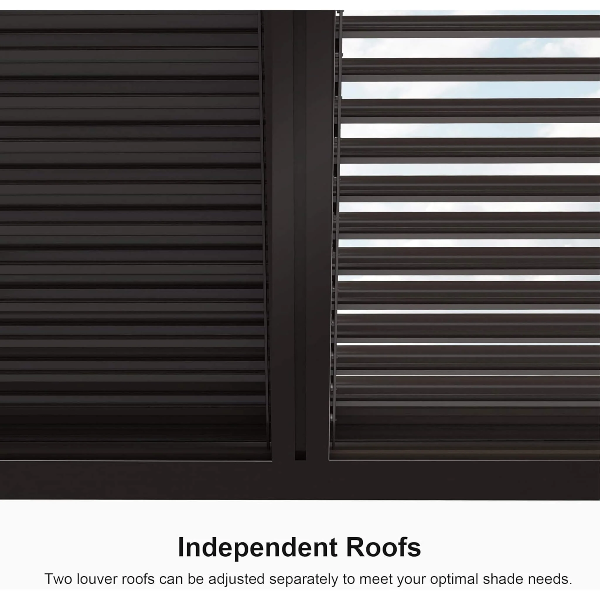 Alora Premium Outdoor Aluminum Louvered Patio Pergola With LED Lights [PERGOLA ONLY] (SAK24896) - Image 4