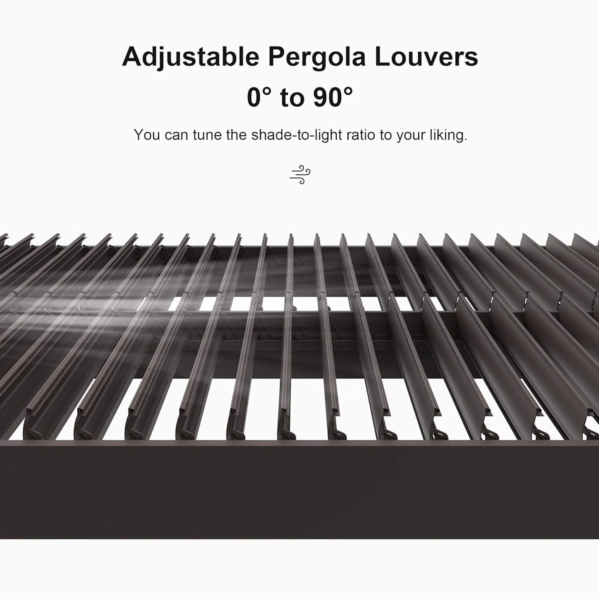 Alora Premium Outdoor Aluminum Louvered Patio Pergola With LED Lights [PERGOLA ONLY] (SAK24896) - Image 5