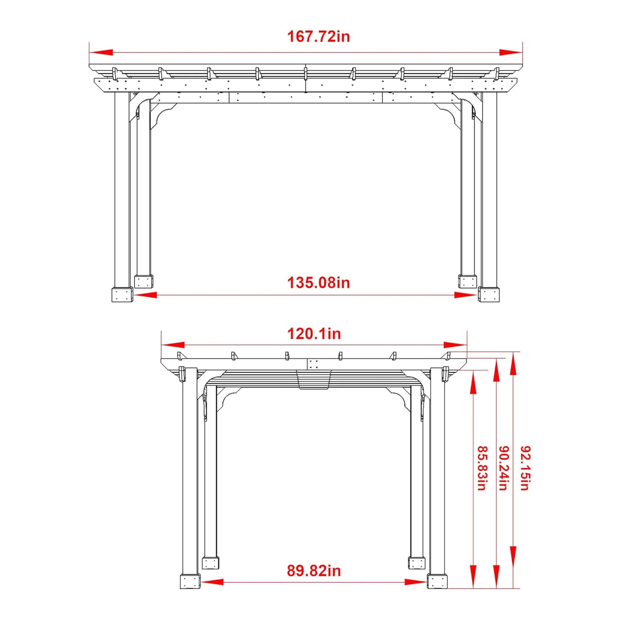 Alora Premium Outdoor Cedar Wood Pergola With Slatted Roof (SAK87024) - Image 11