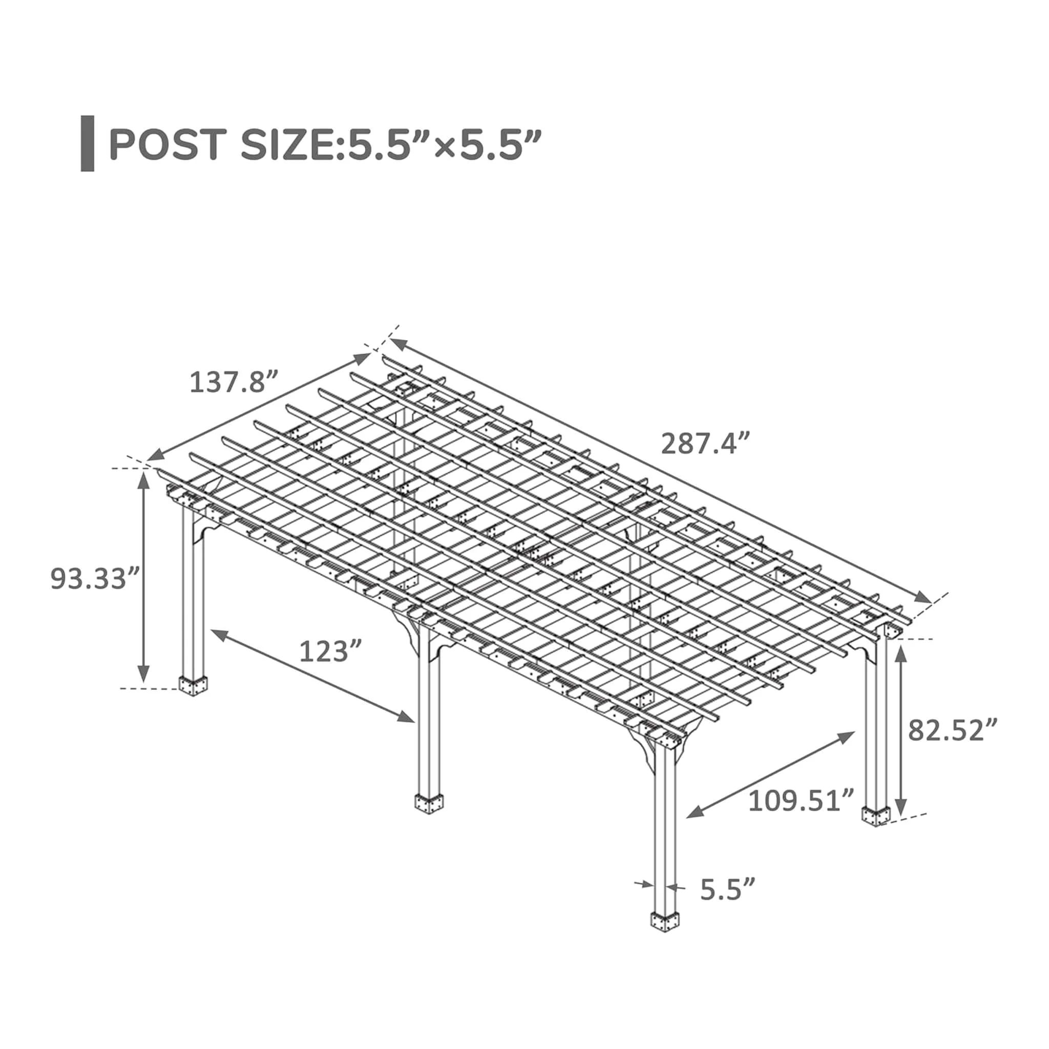 Alora Premium Outdoor Cedar Wood Pergola With Slatted Roof (SAK87024) - Image 16