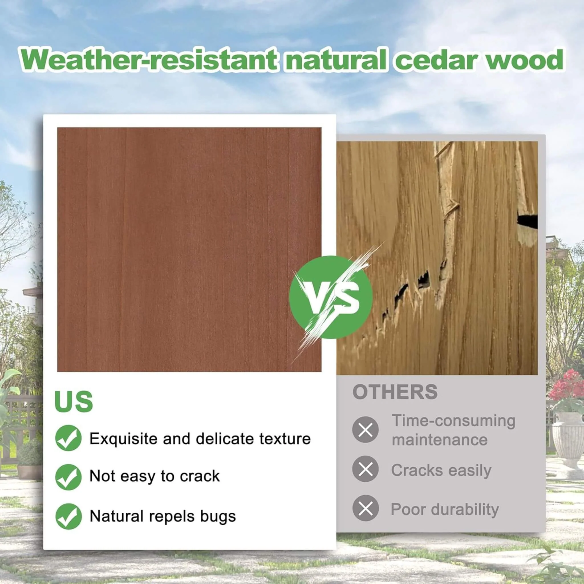 Alora Premium Outdoor Cedar Wood Pergola With Slatted Roof (SAK87024) - Image 3